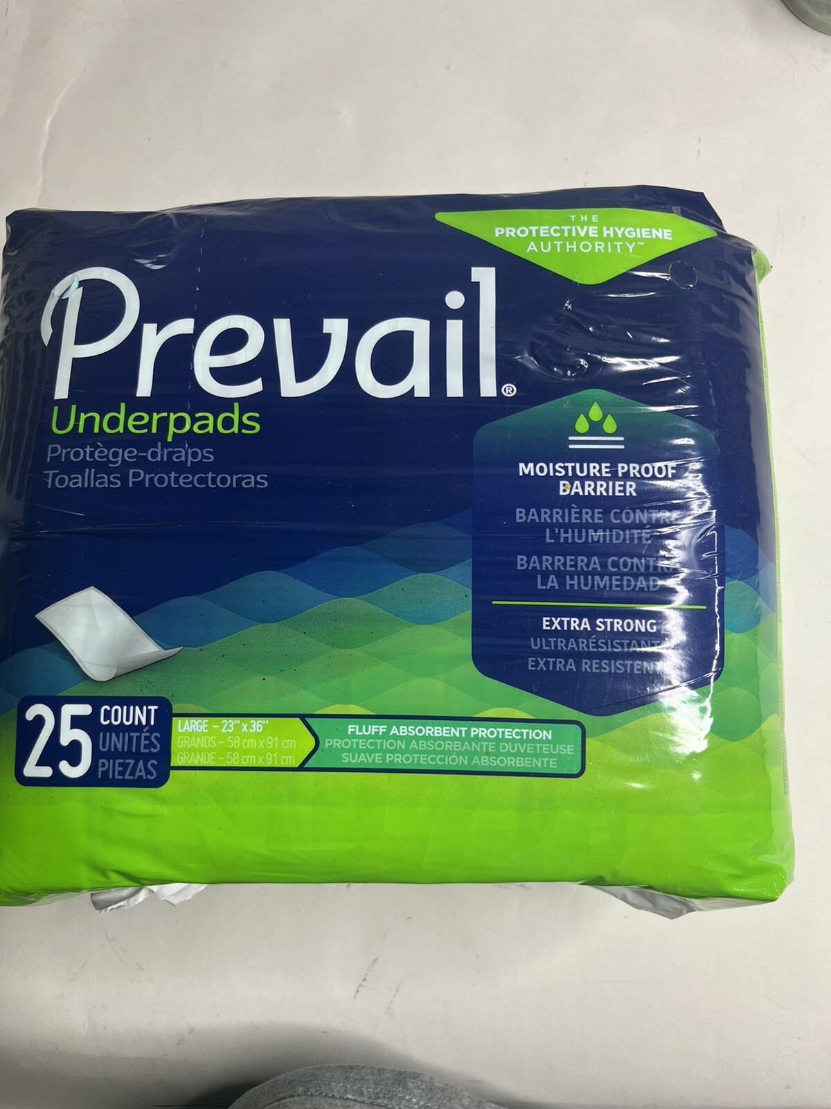 Prevail Disposable Underpads 23» x 36» 2 Bags of 25 Count 50 Total