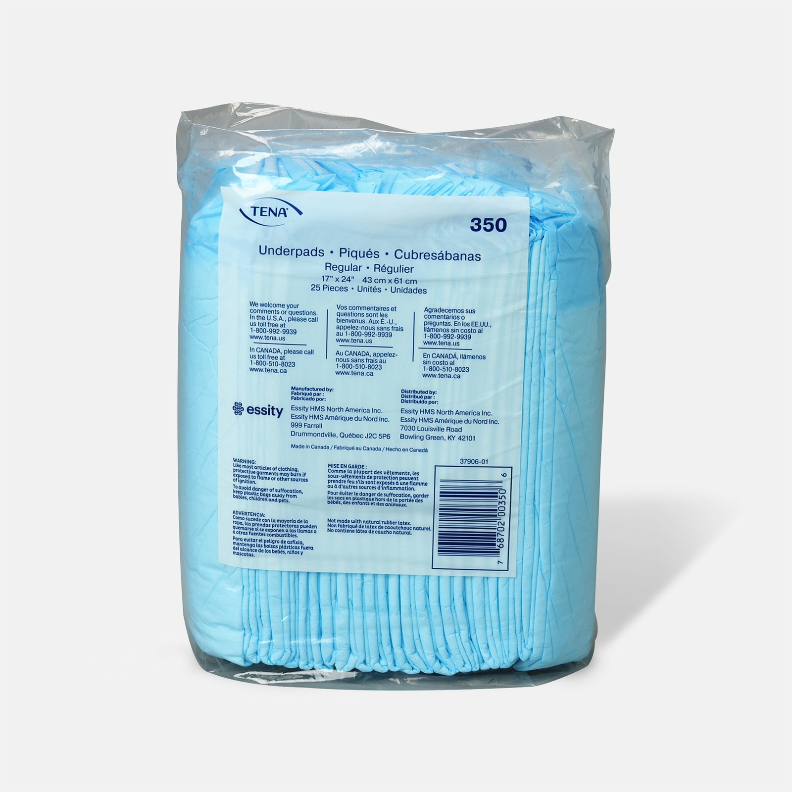 300 – Underpad, 17» X 24», Moderate Absorbency Disposable, Tena #350