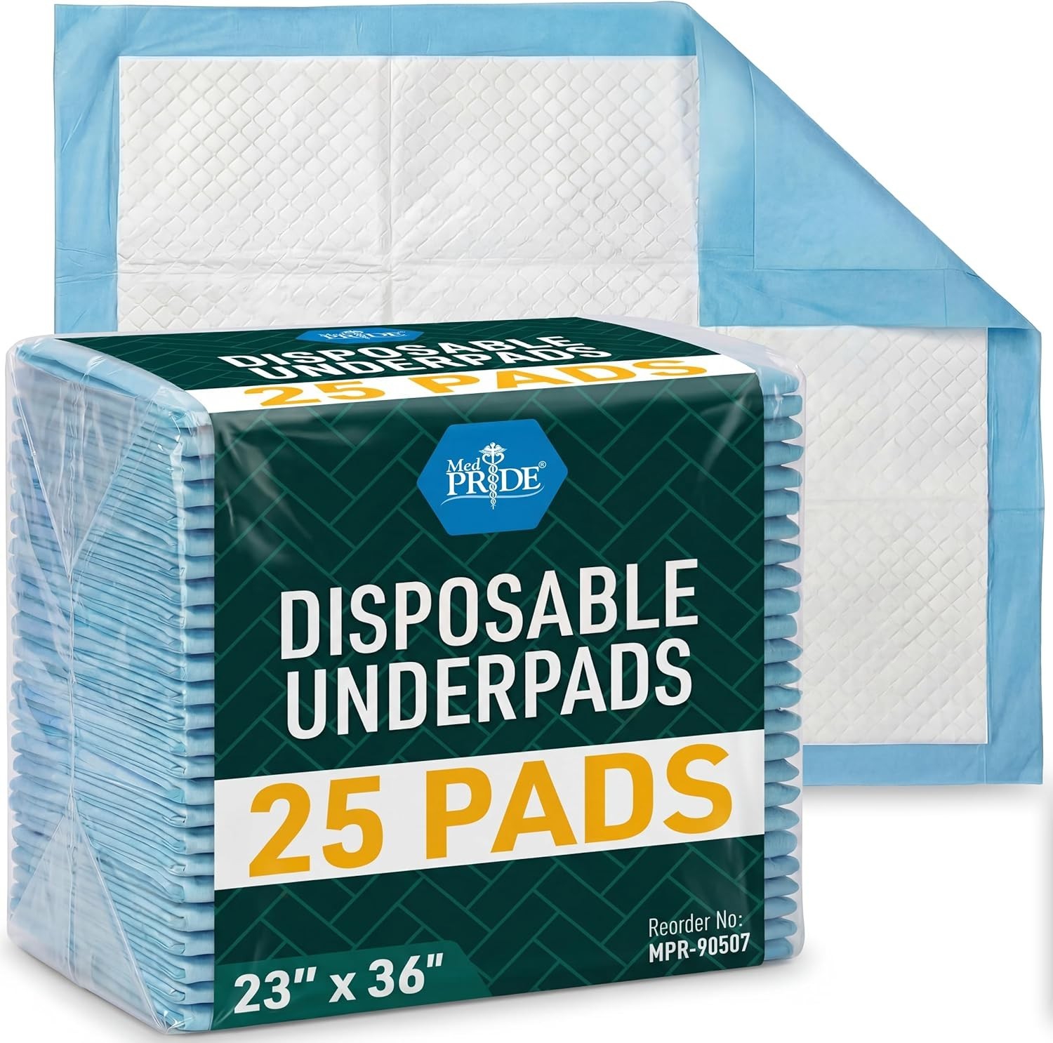 Bulk Pack of 25 Super Absorbent Underpads | 23»x36» Ideal for Home or Travel