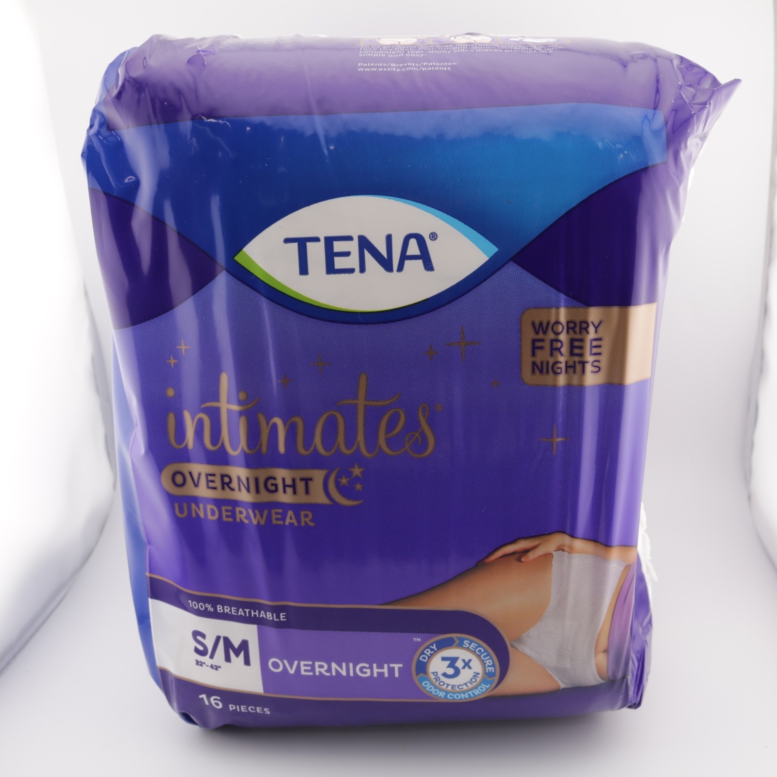 Tena Intimates S/M 32″-42″ Overnight Disposable Incontinence Underwear, 16 Count