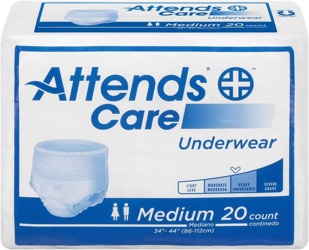 Care Disposable Underwear Pull on with Tear Away Seams Medium, APV20, Moderate,