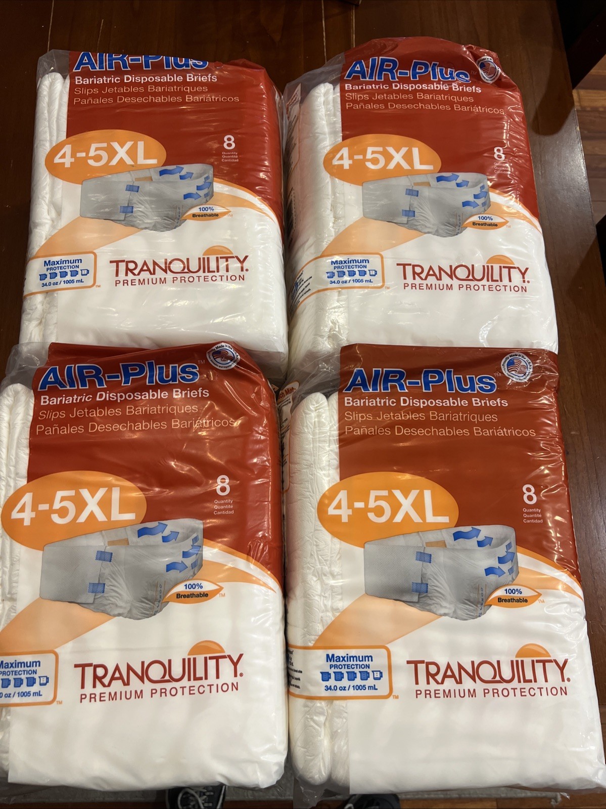 Air-Plus Tranquility Incontinence Brief Bariatric Maximum 4-5XL 32 Ct