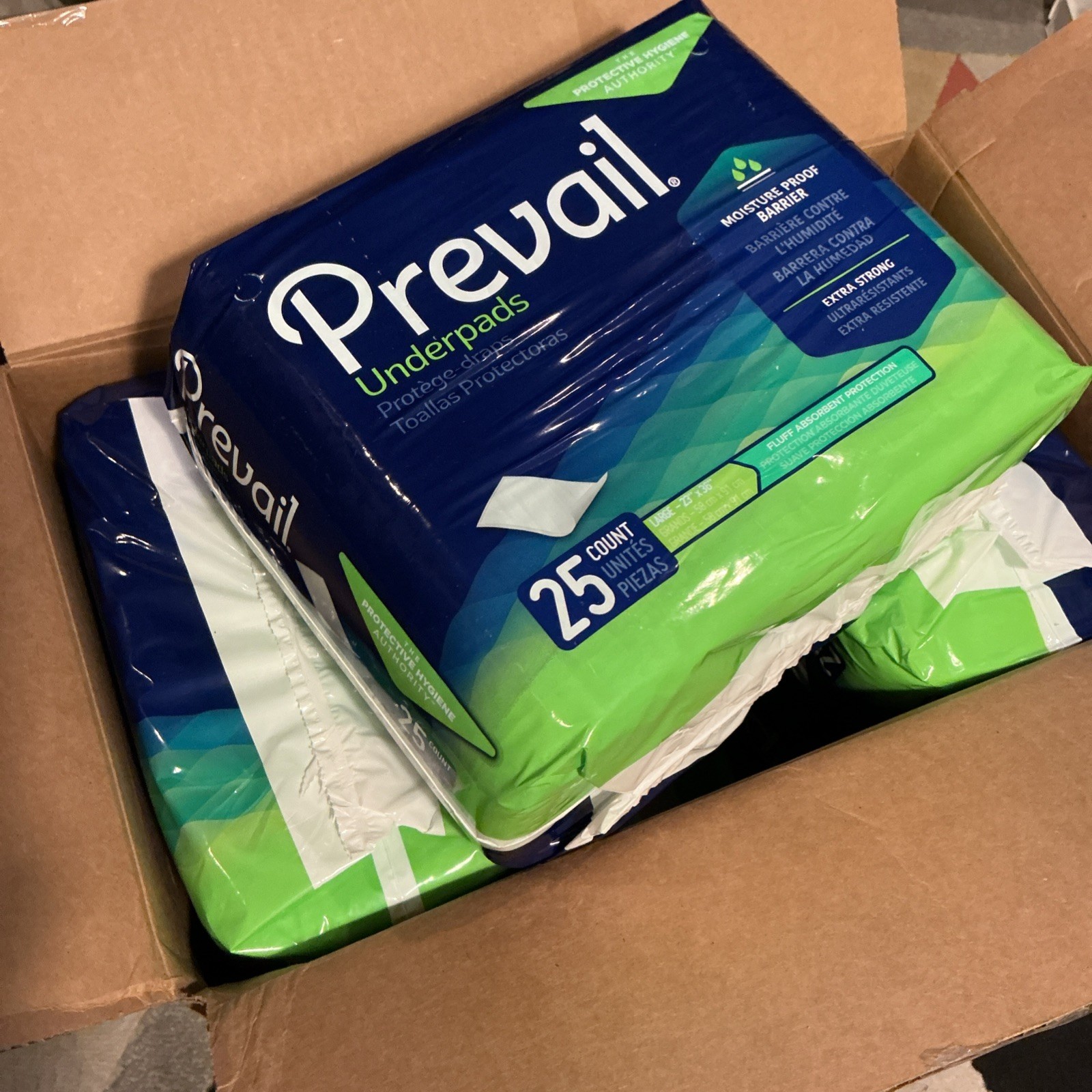 Prevail Disposable Underpads 6 Bags of 25– UP-150/2, 23″x36″, Strong & Absorbent