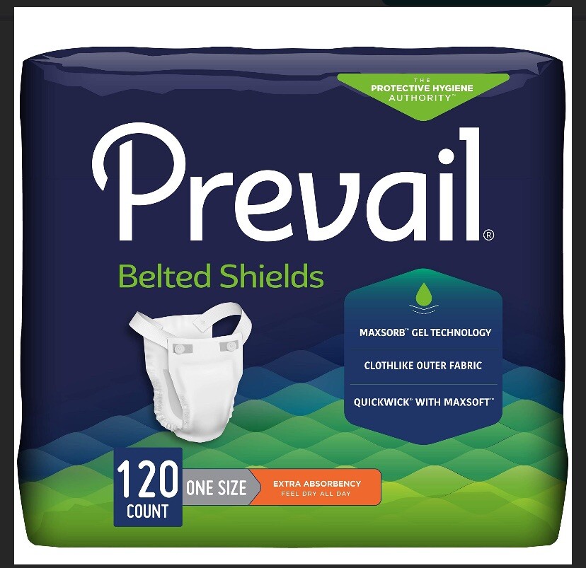 Prevail Incontinence Belted Undergarment Extra 120 Ct, Pads, Diapers, 4 Packs/30