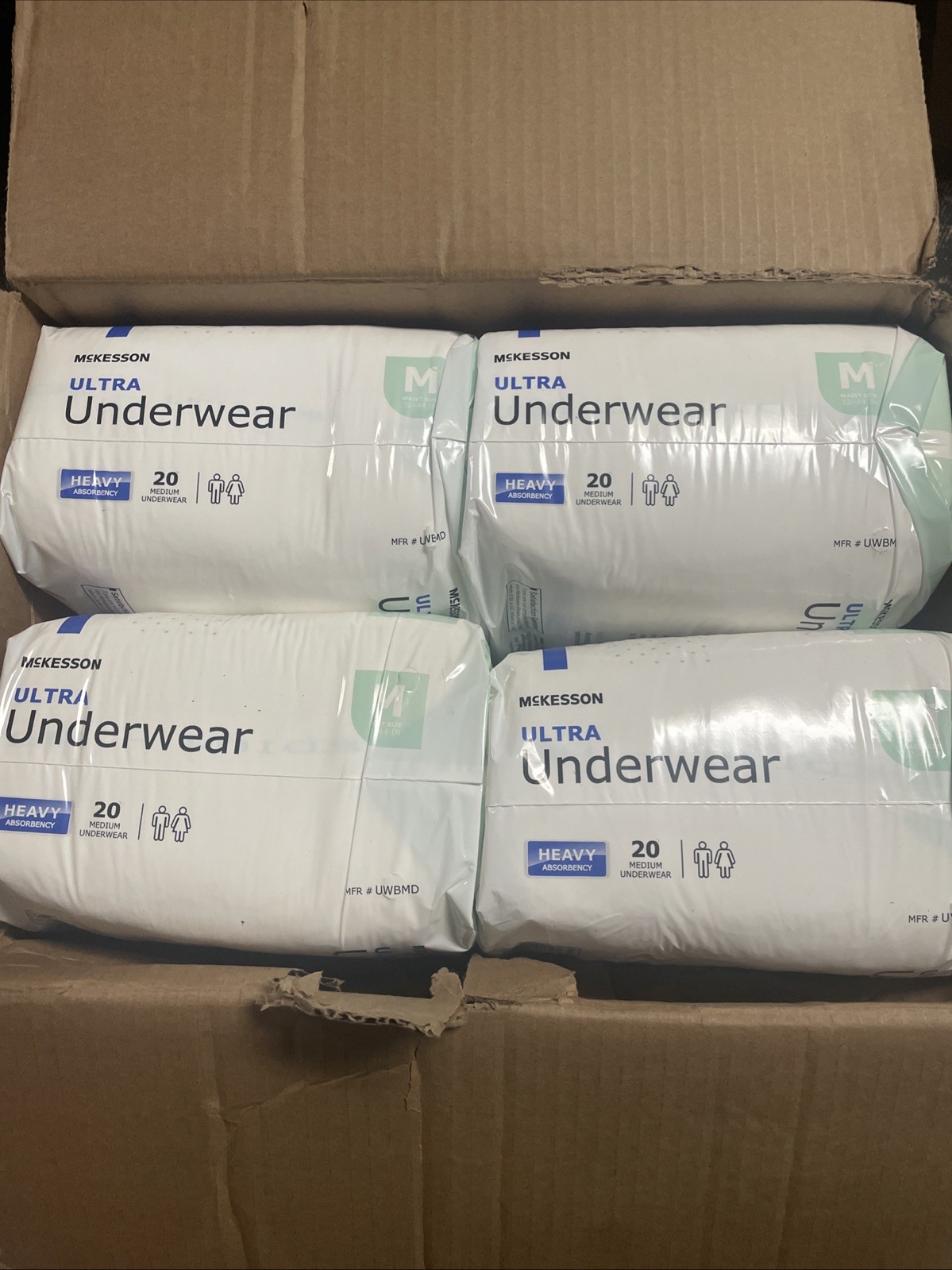 Bulk! 4 packs of 20 Mckesson Ultra Absorbency Underwear/Diapers