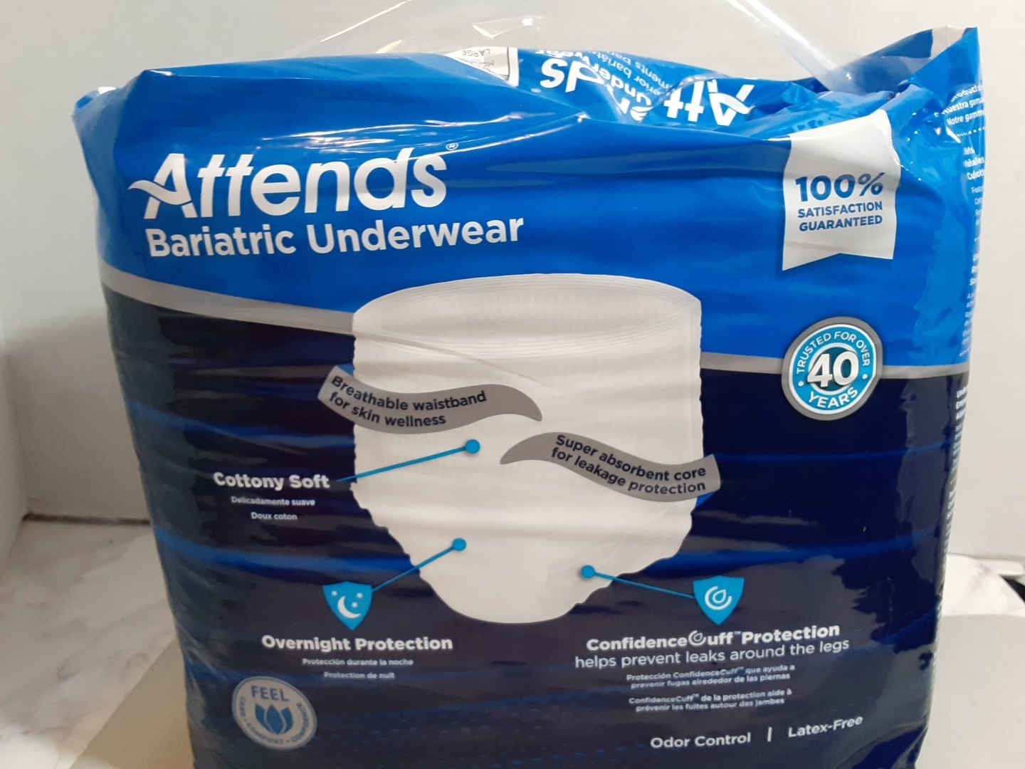 Attends Bariatric Disposable Underwear Unisex 3XL 10 Count New