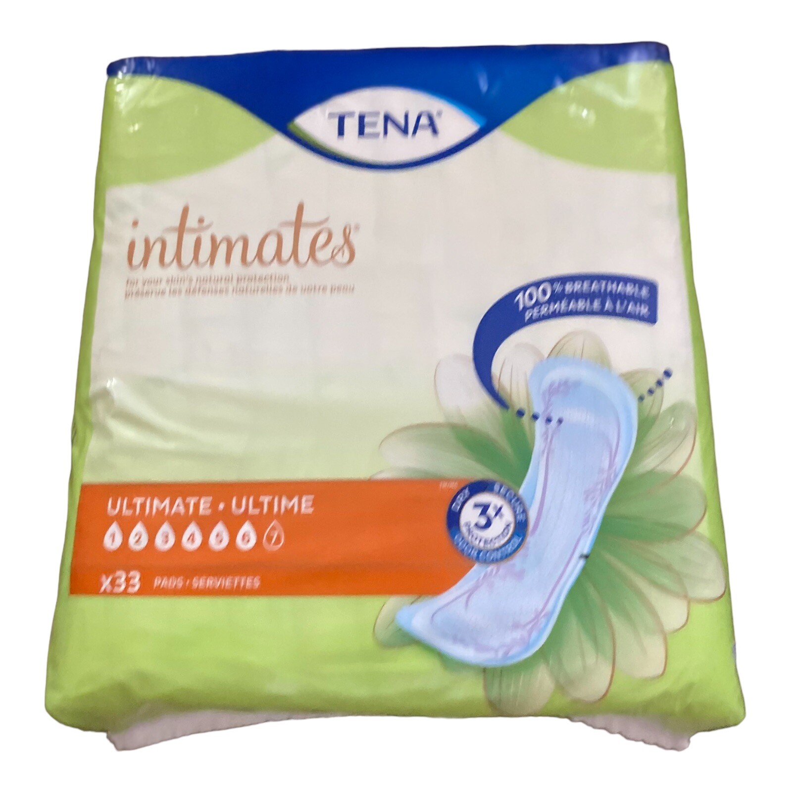 TENA Incontinent Pad 16″ L Regular Length 33 Ct , Lot OF two