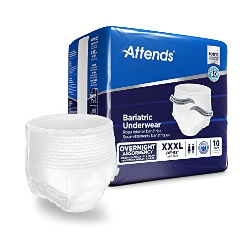 Attends Bariatric Adult Underwear 3XL Overnight Absorbency 10ct