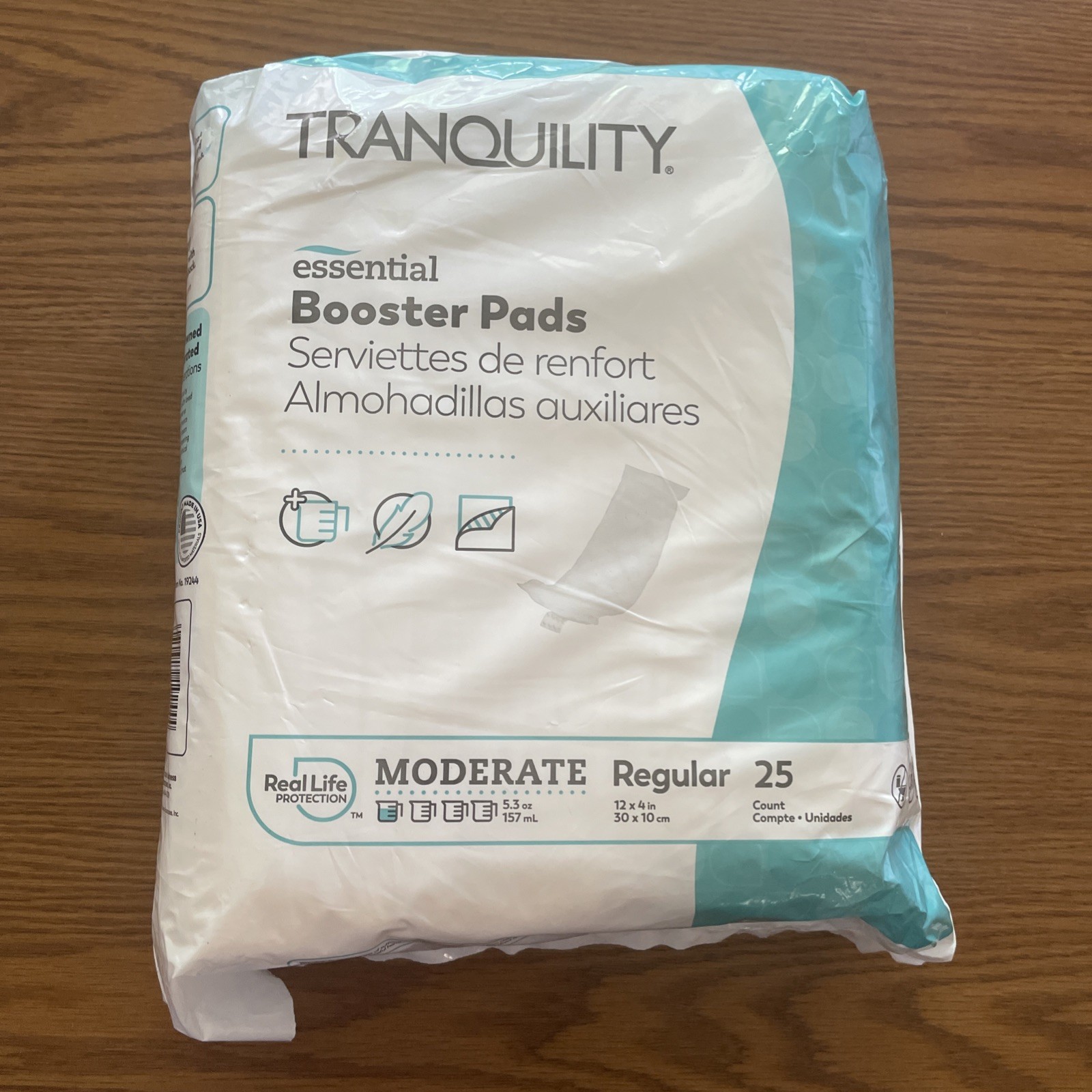 Tranquility Booster Pad 12x4in Moderate Regular 25 Pads.