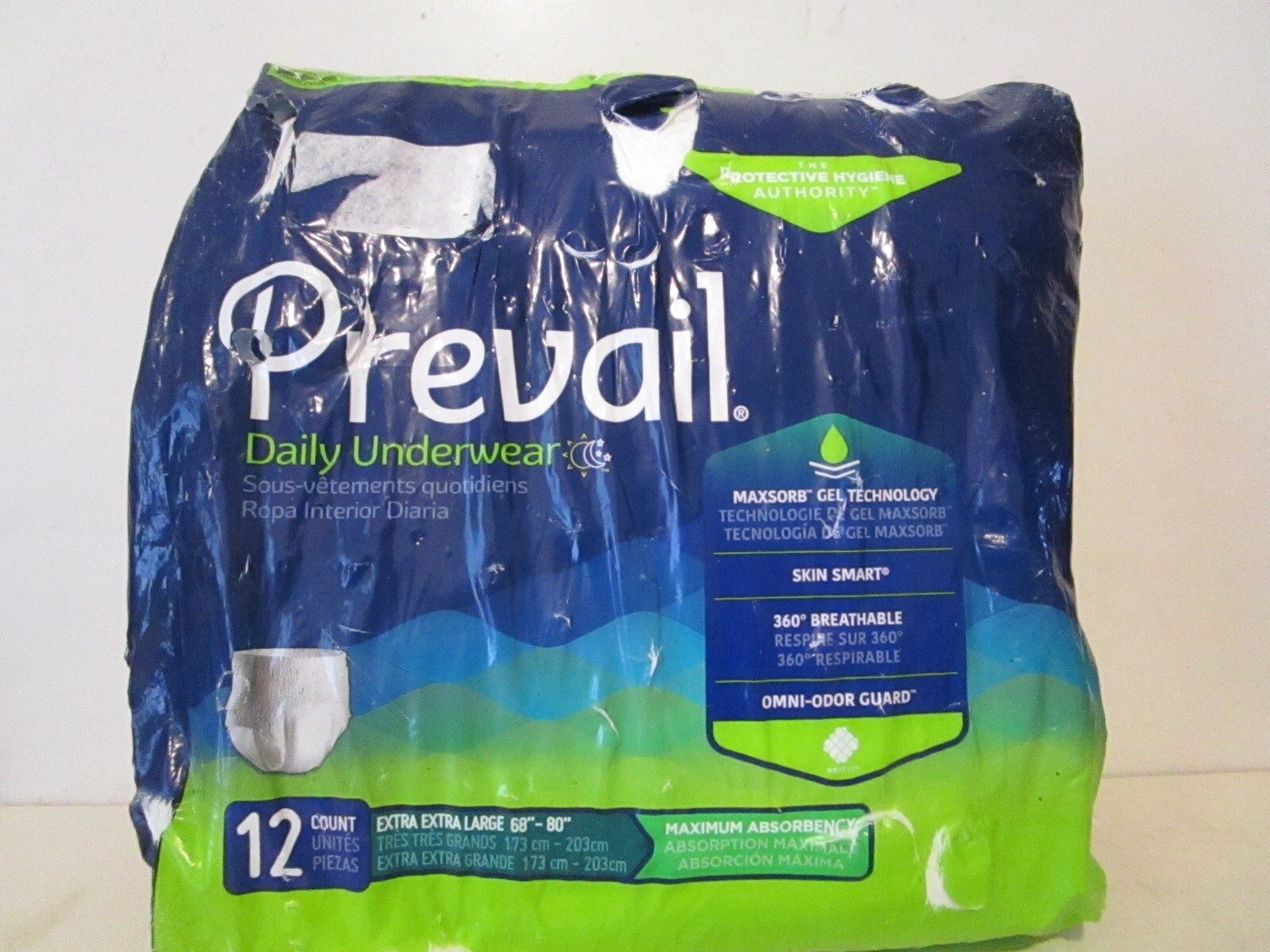 Prevail Adult Daily Disposable Underwear XXL Maximum Absorbency 12 Ct