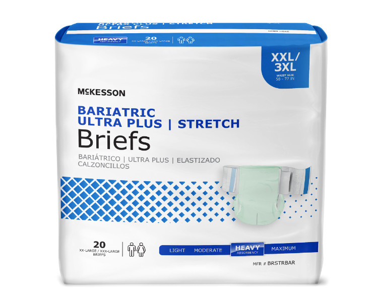 McKesson Ultra Plus Stretch Adult Incontinent Brief, Medium, Case of 20