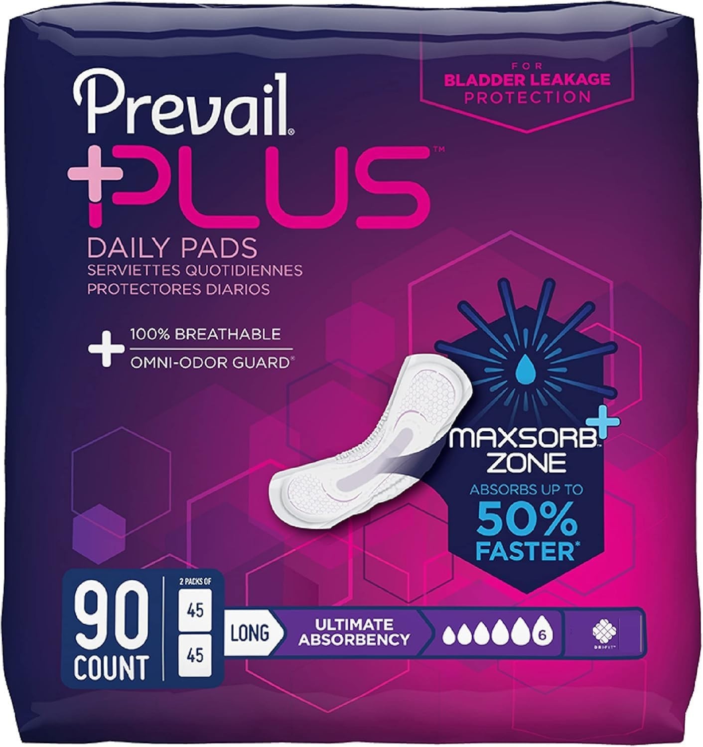Plus Incontinence Pads | 16″ Ultimate Absorbency