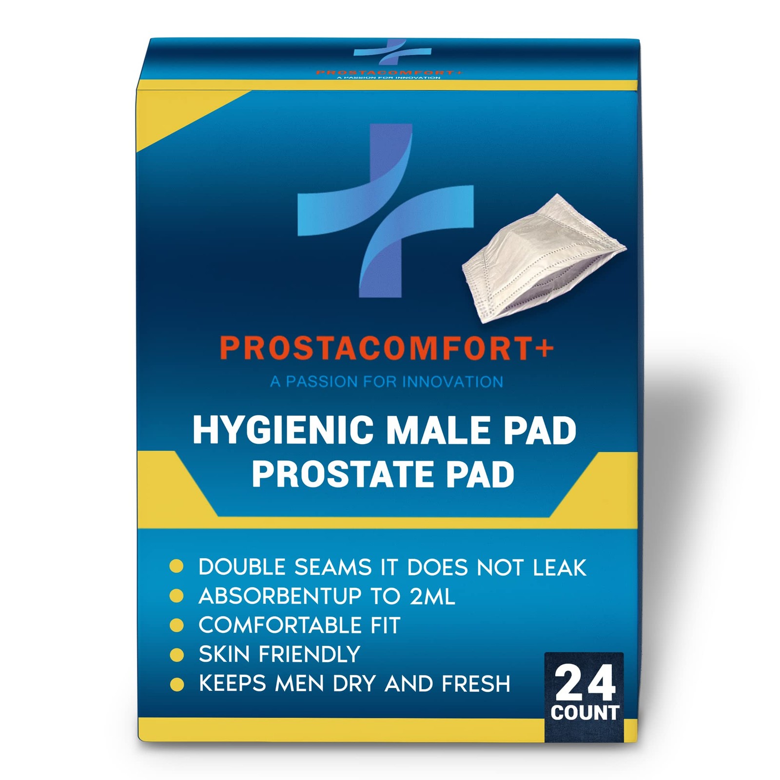 PROSTACOMFORT+ Hygienic Male Pad – 24 Pcs Incontinence Guards for Men Super A…