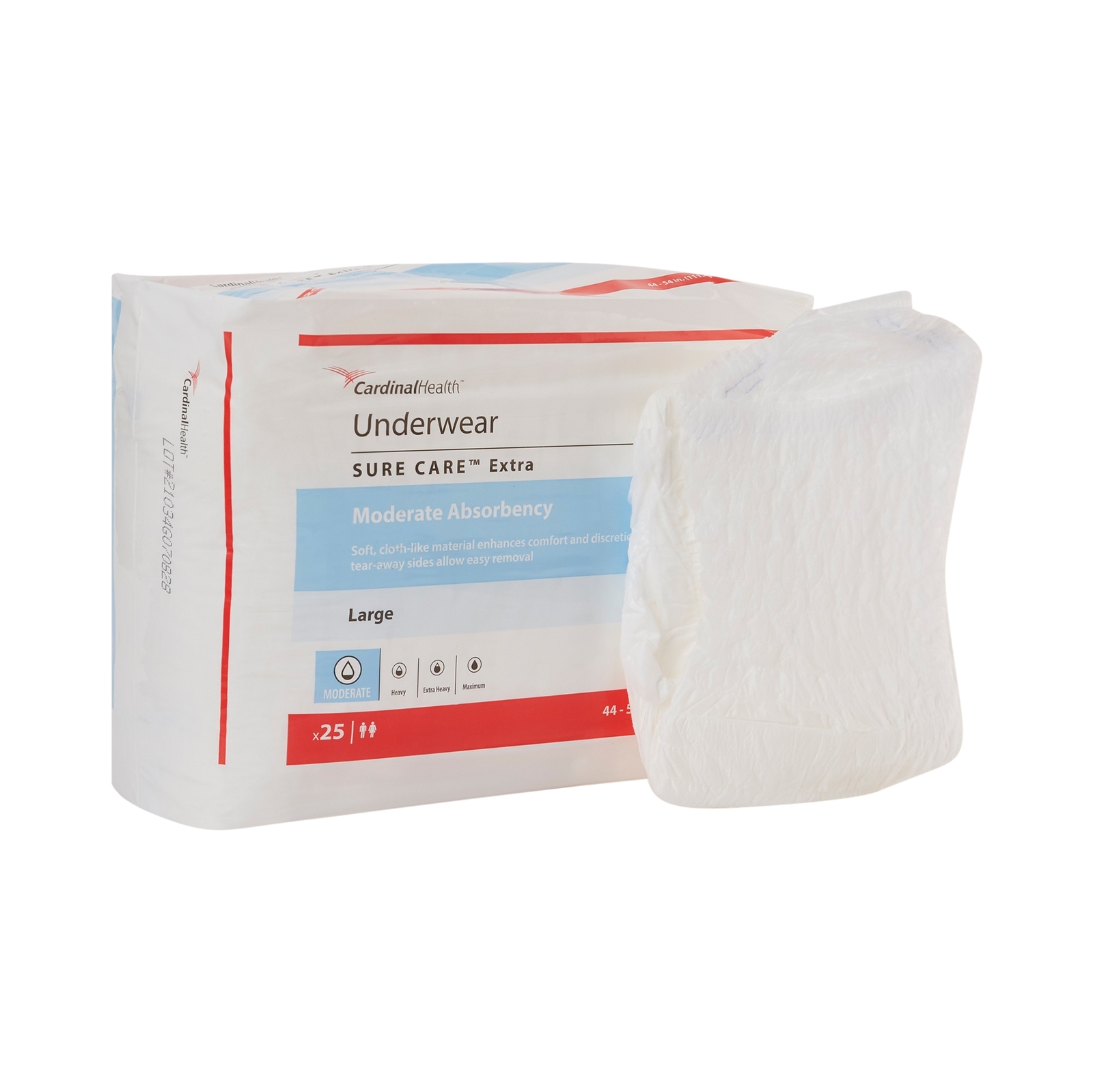Covidien Disposable Underwear Large Moderate 25 Ct