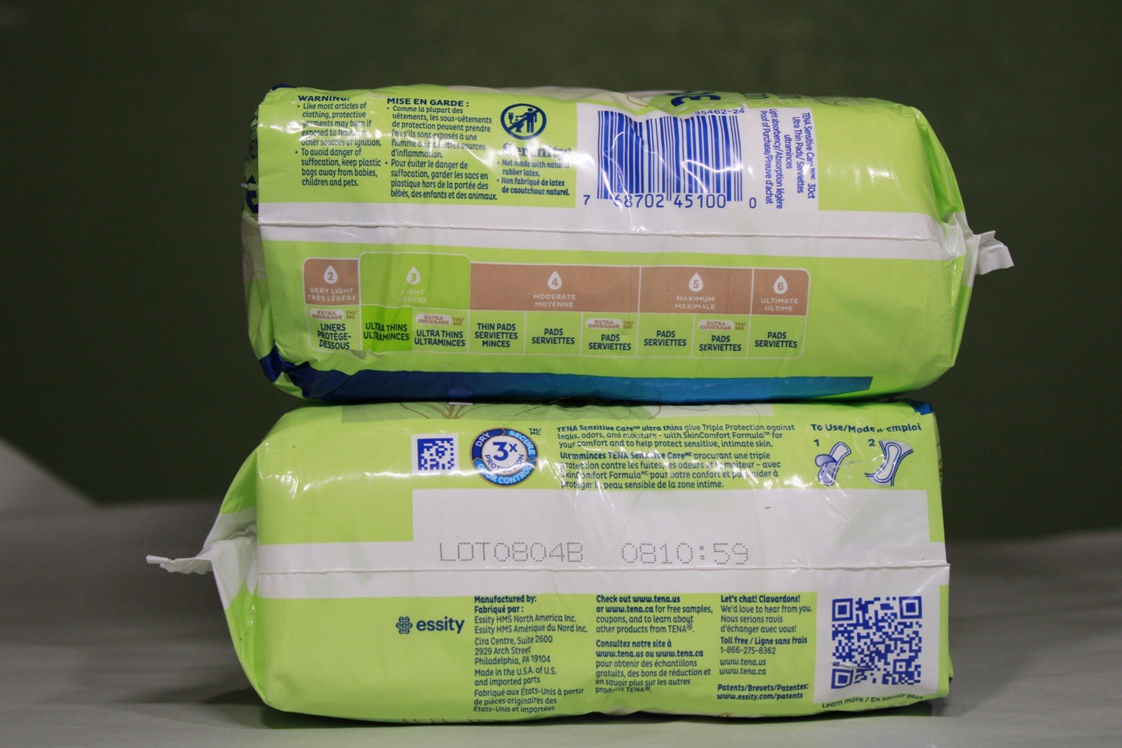 Tena Sensitive Care Pads~Moderate Control Overnight#3 30 Ea Control Lot Of 2. 2A