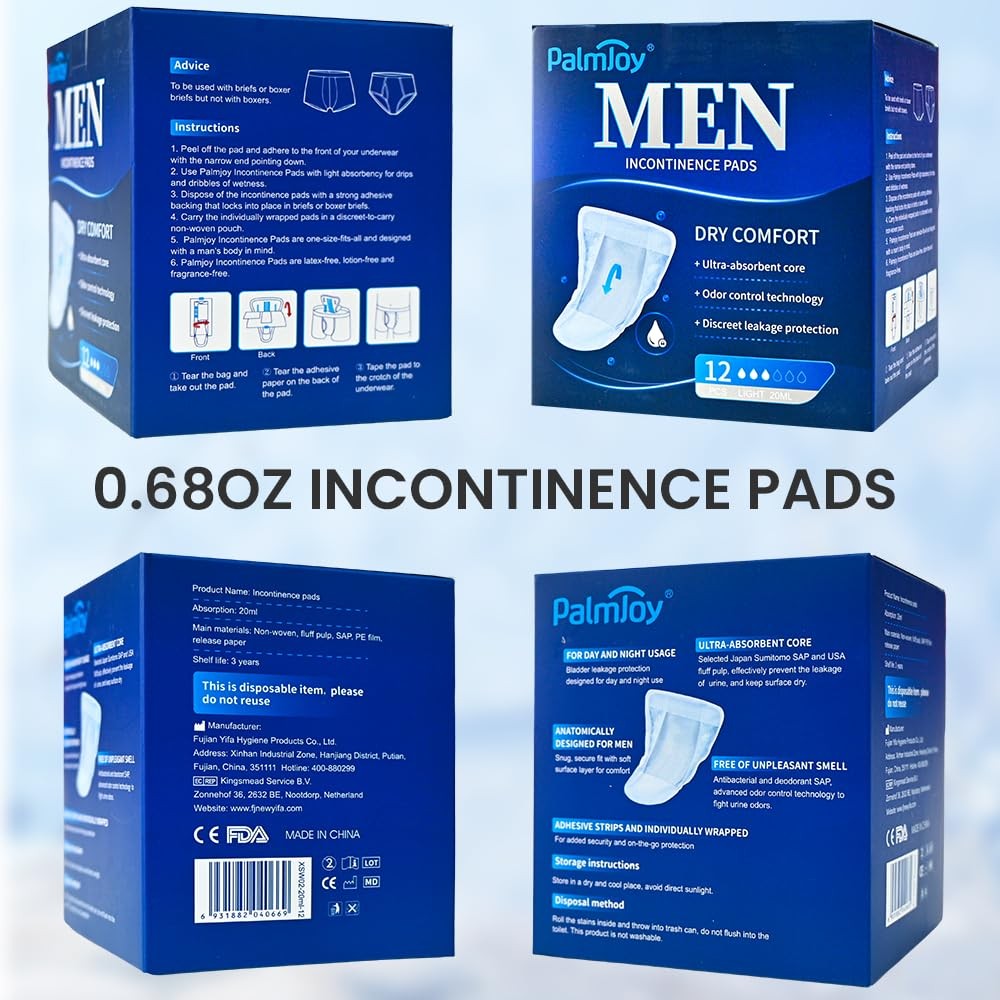 Deodorizing Incontinence Pads for Men for Day 0.68oz Mens Pads for Leakage 3 …