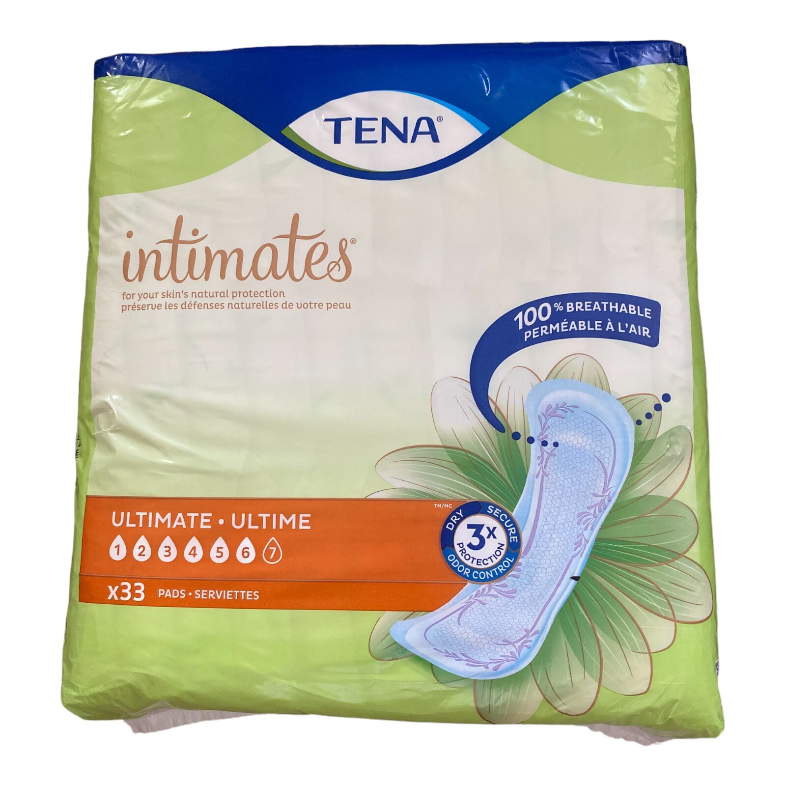 TENA Incontinent Pad 16″ L Regular Length 33 Ct , Lot OF two