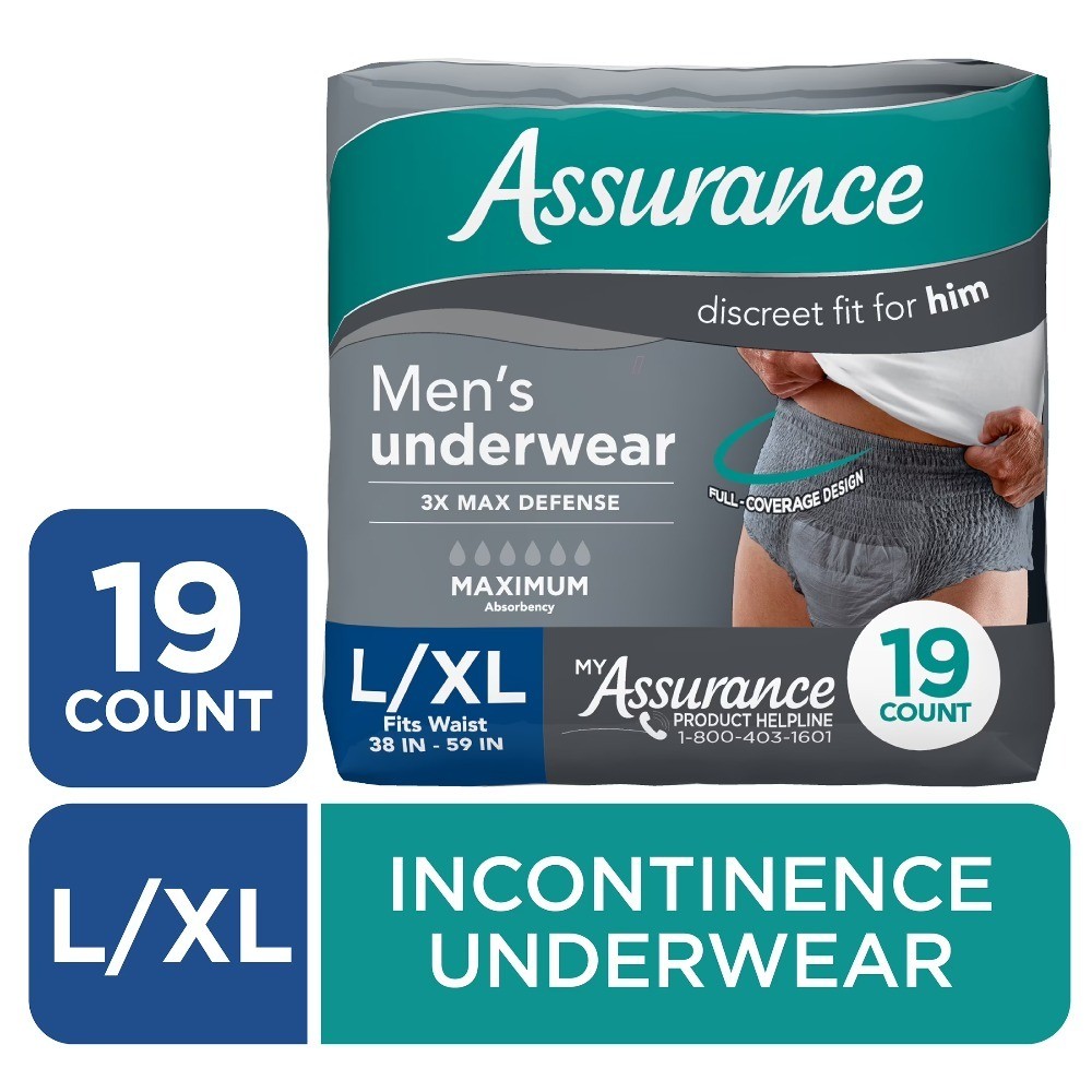 Men’s Incontinence Underwear Large Extra Large Maximum Absorbency 19 Count