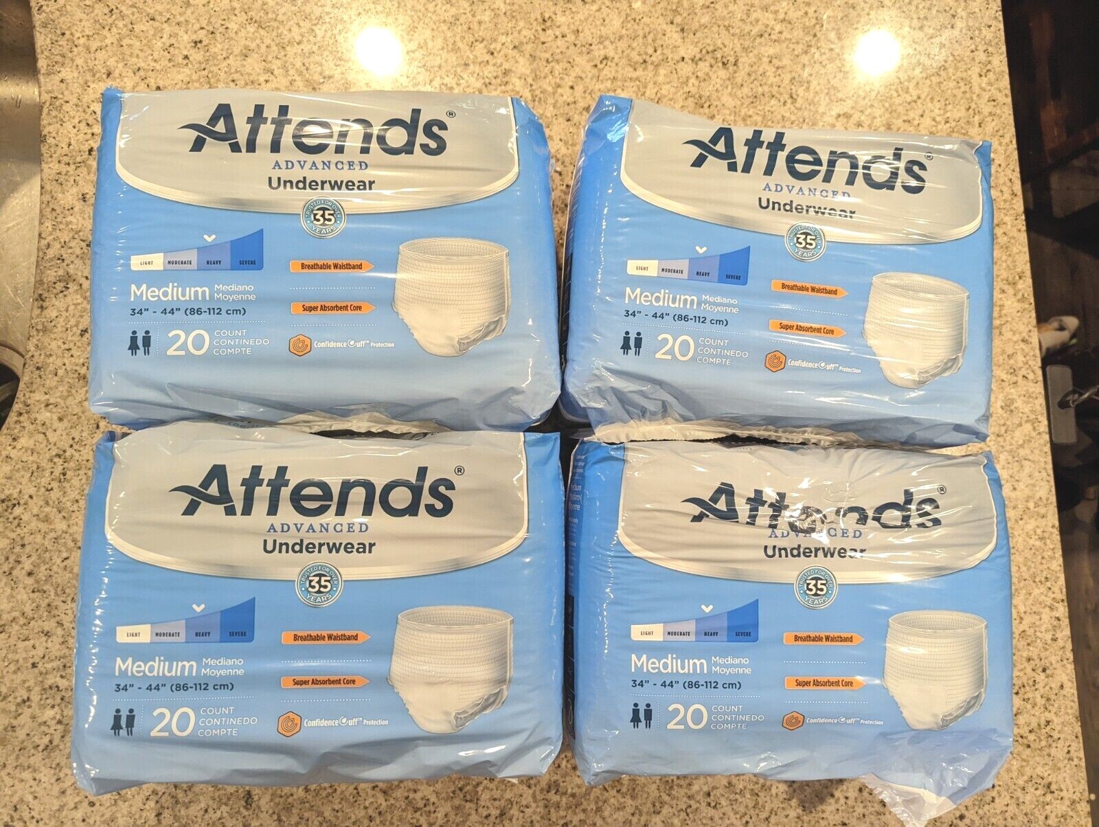 Attends Advanced Underwear, Medium 34 to 44in #APP0720 – Case of 80