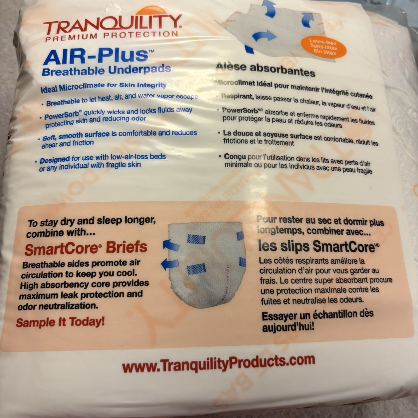 Tranquility AIR-Plus Underpads Heavy Absorbency 30 X 36″ 10 ct