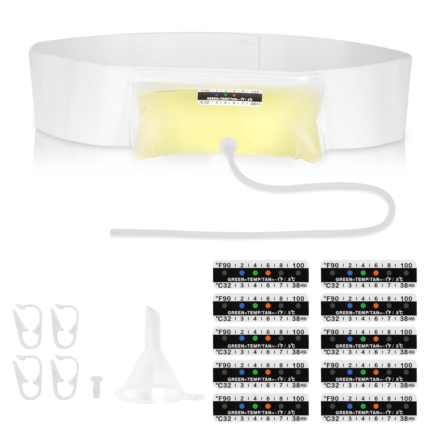 16Pcs Urine Test Complete Kit Concealed Sample Bag Adjustable Belt 2 to 4 oz