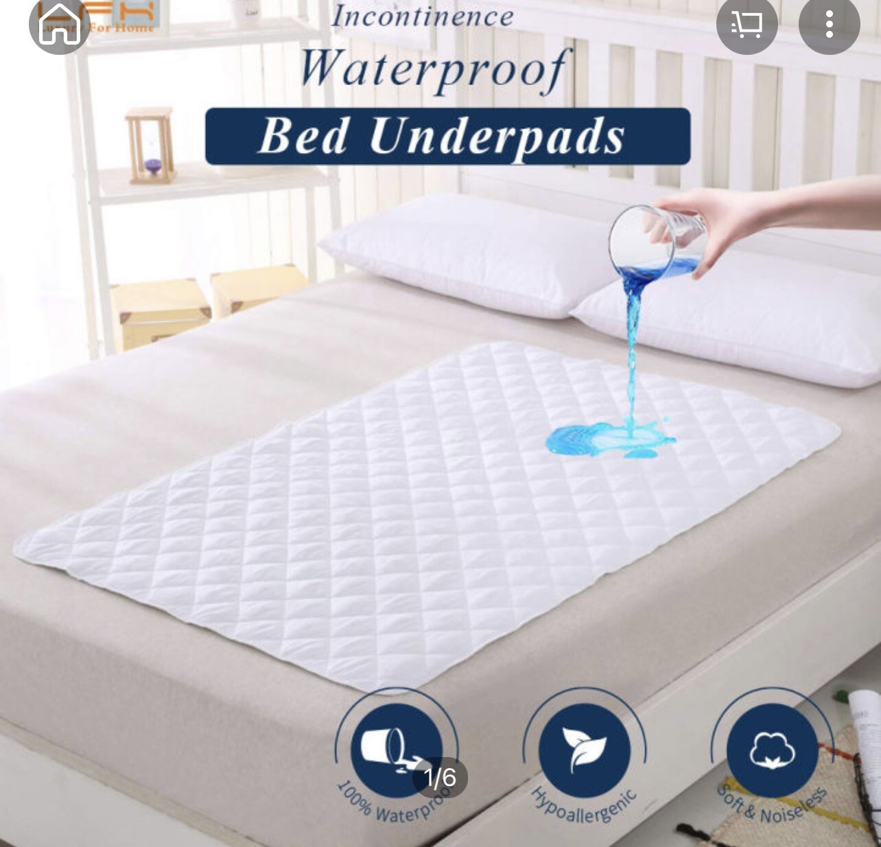 Bed Pads for Incontinence Washable Non-Slip Waterproof 33″ x 18″ Adults, Dogs, K