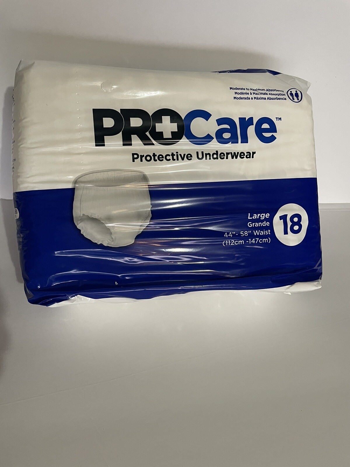 PROCARE Protective Underwear/Adult Diapers Large Waist 44″-58″ 18 Pairs