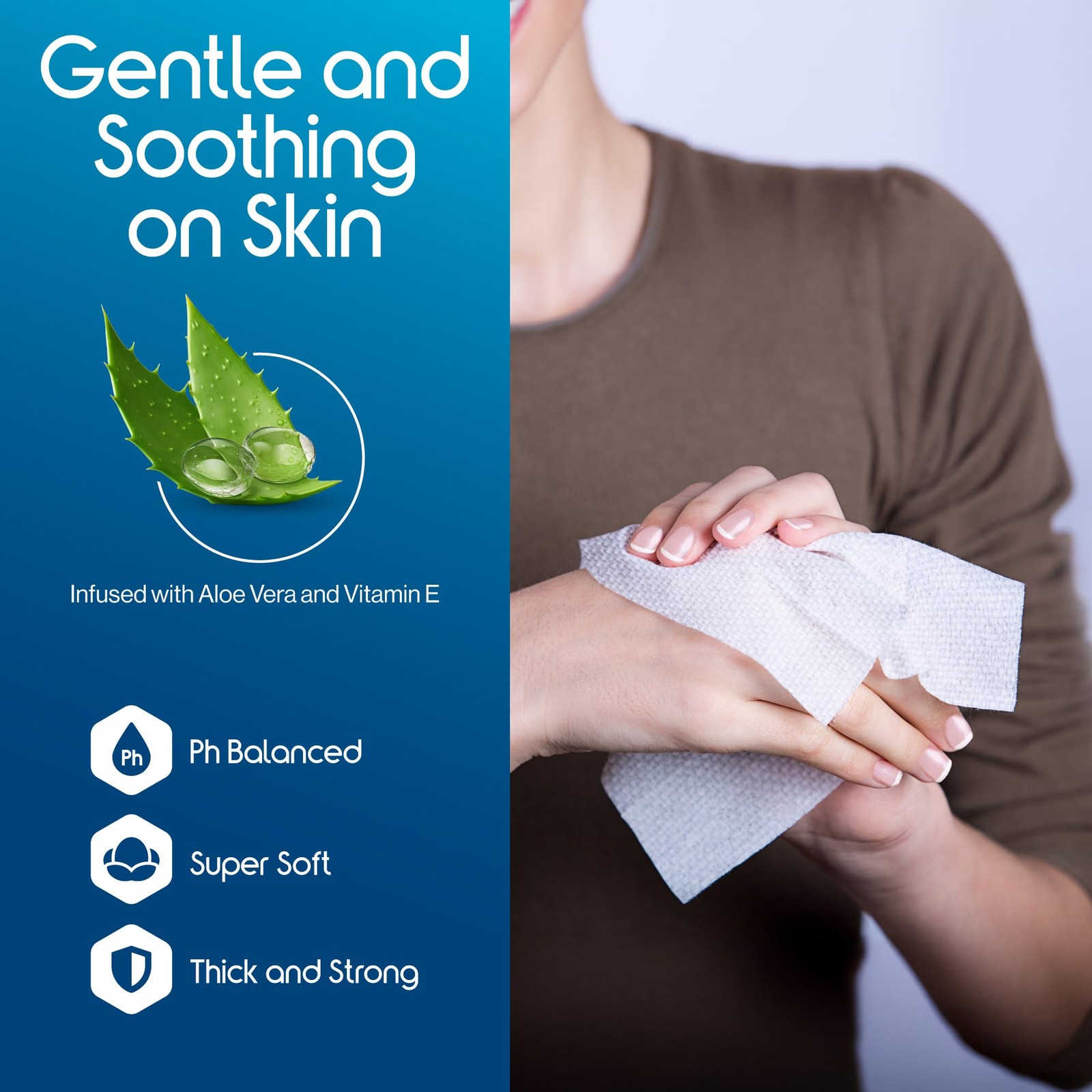 Inspire Adult Wet Wipes 8x12in, 12 Packs of 50 for Incontinence & Cleansing