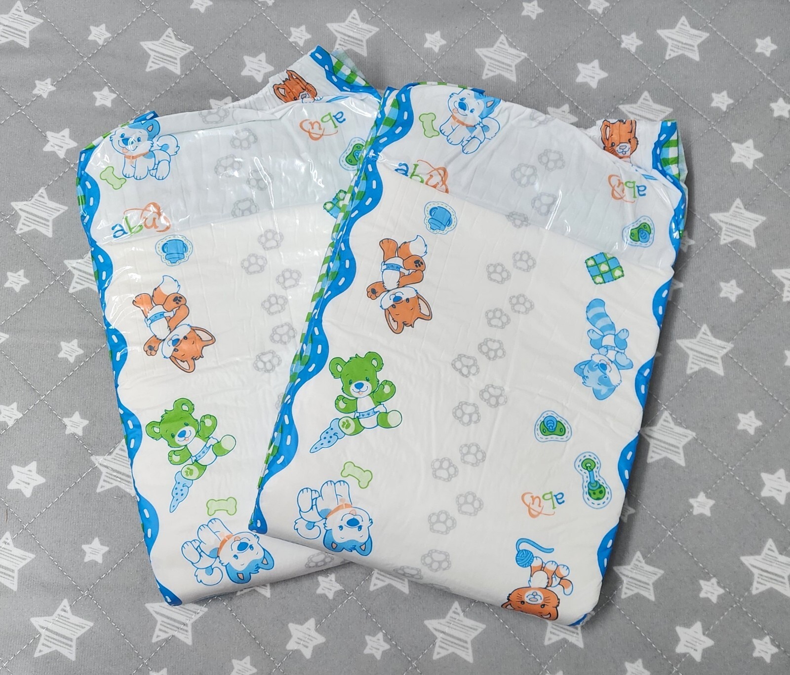 10-Pack Full Bag of ABU Little Pawz ABDL Diapers Size XL 45″ To 52″ Free Bonus!
