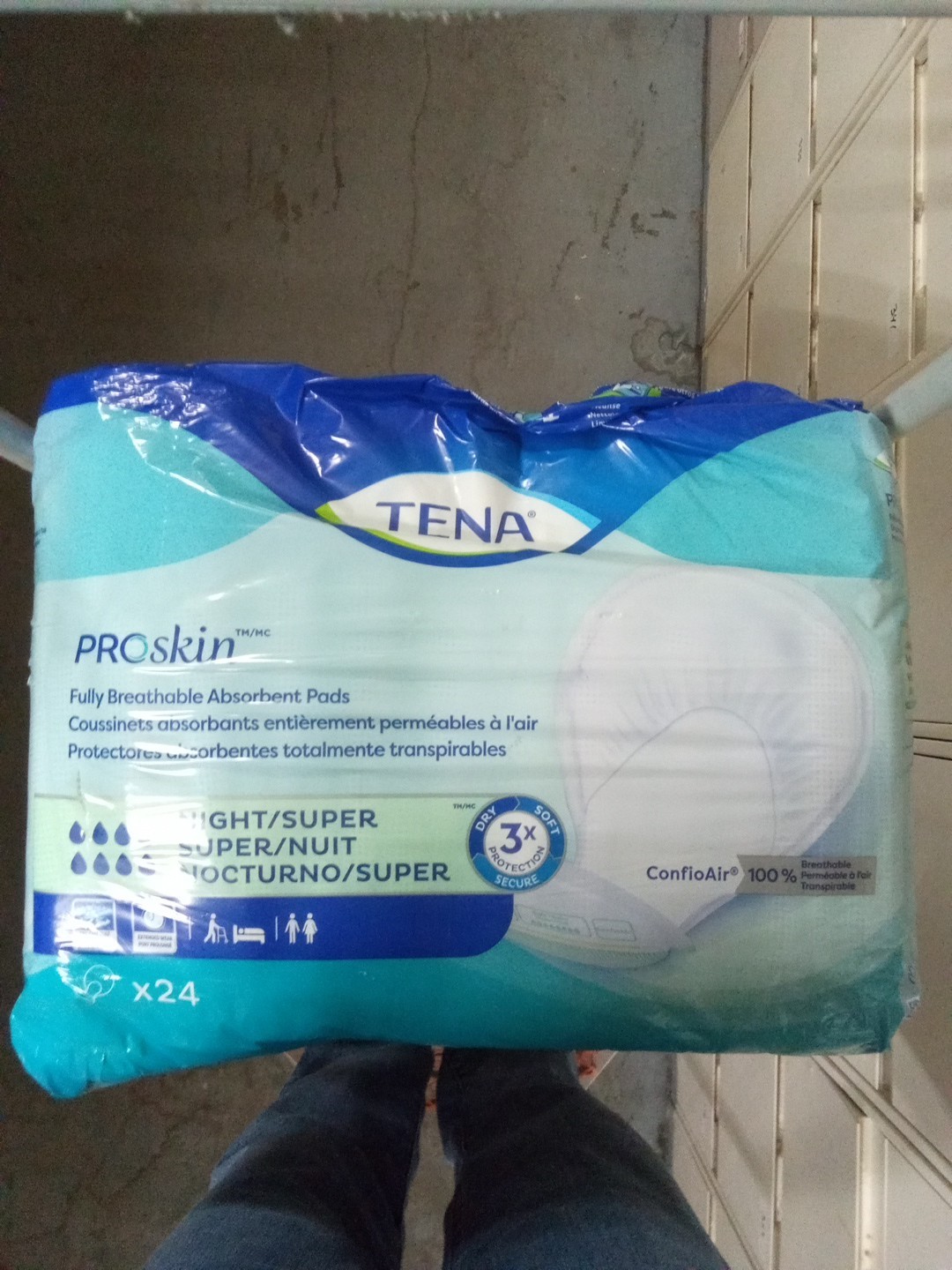 TENA ProSkin Night Super Absorbent Pads, Heavy Absorbency, Unisex, 24ct 350 Dt