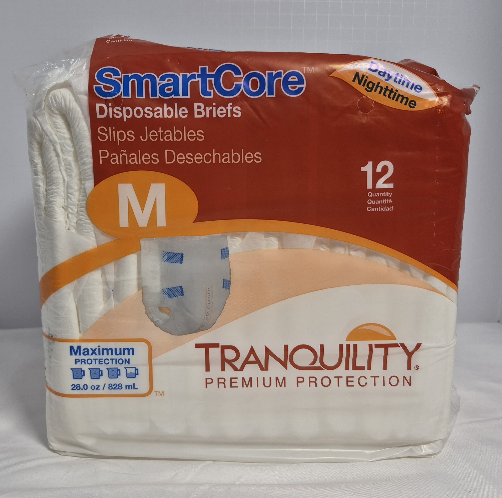 Tranquility SmartCore Disposable Briefs Adult Size Medium Diaper w/ Tabs Qty 12