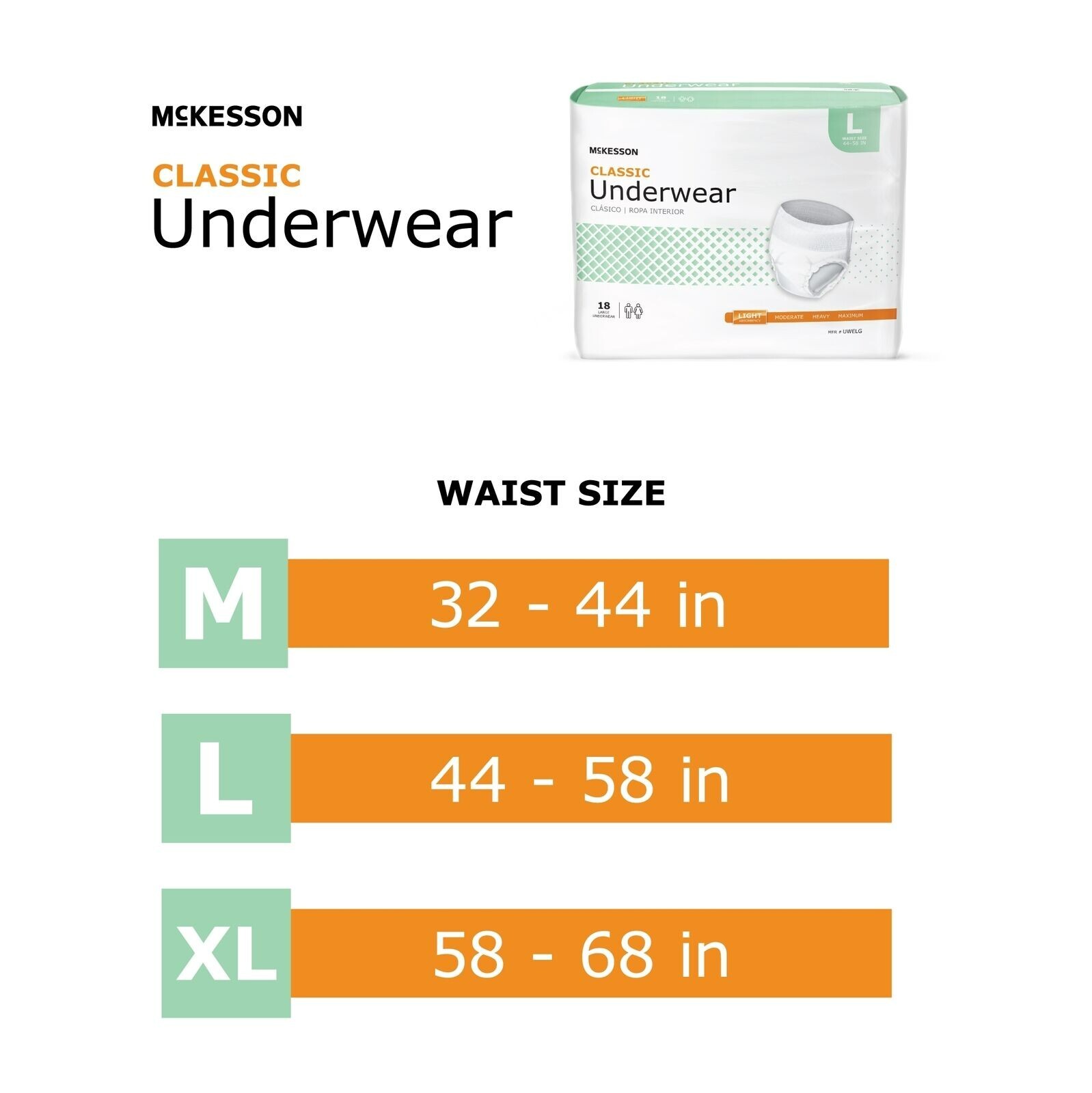 McKesson Adult Disposable Pull On Up Underwear Diapers XL 4 Pack (total of 56)