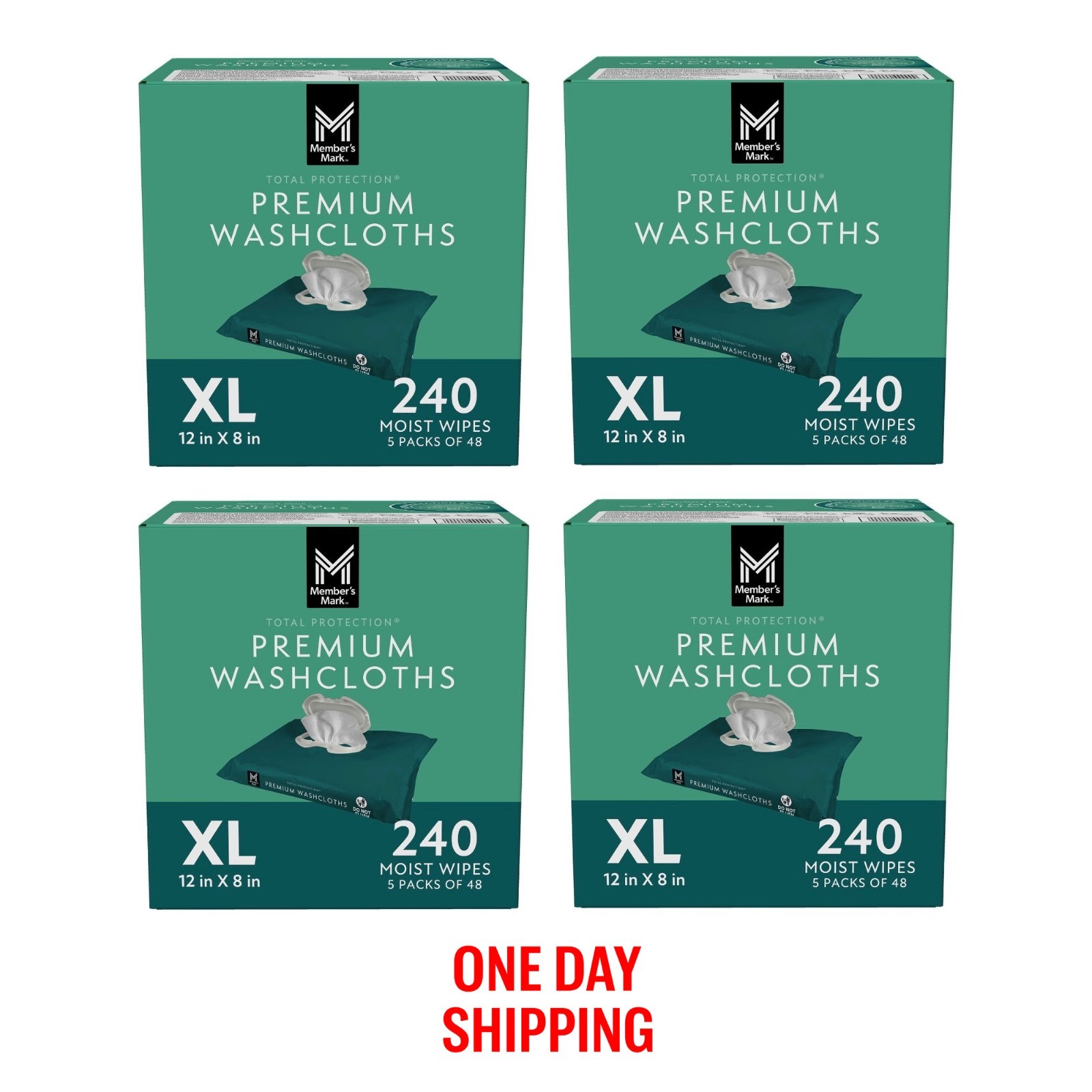 Member’s Mark Adult Washcloths 240ct 4 Pack 960 Total Disposable Wipes