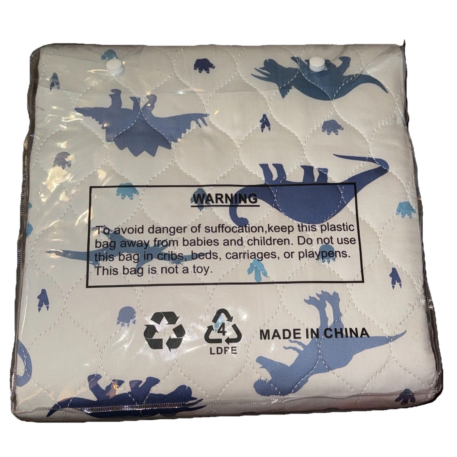 Wovenx Organic Incontience Pad For Kids Dinosaurs Waterproof Backing 34 X 52”