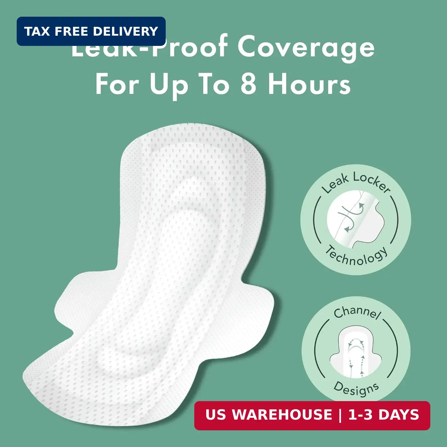 Rael Pads for Women, Organic Cotton Cover – Moderate Absorbency, Feminine Care,