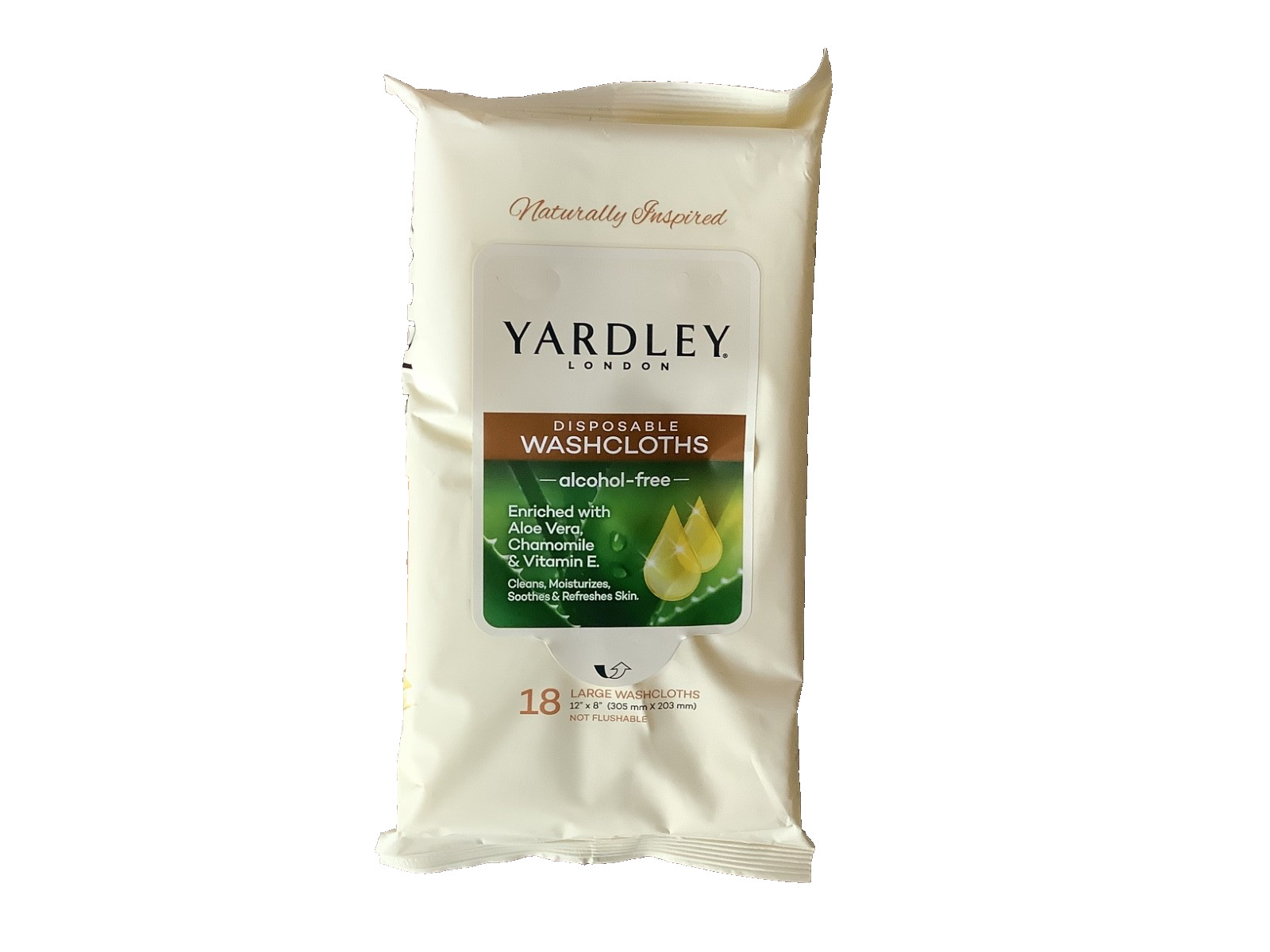 (4) Disposable Washcloths 18/Pk by Yardley London 12 x 8” Long = Total 72