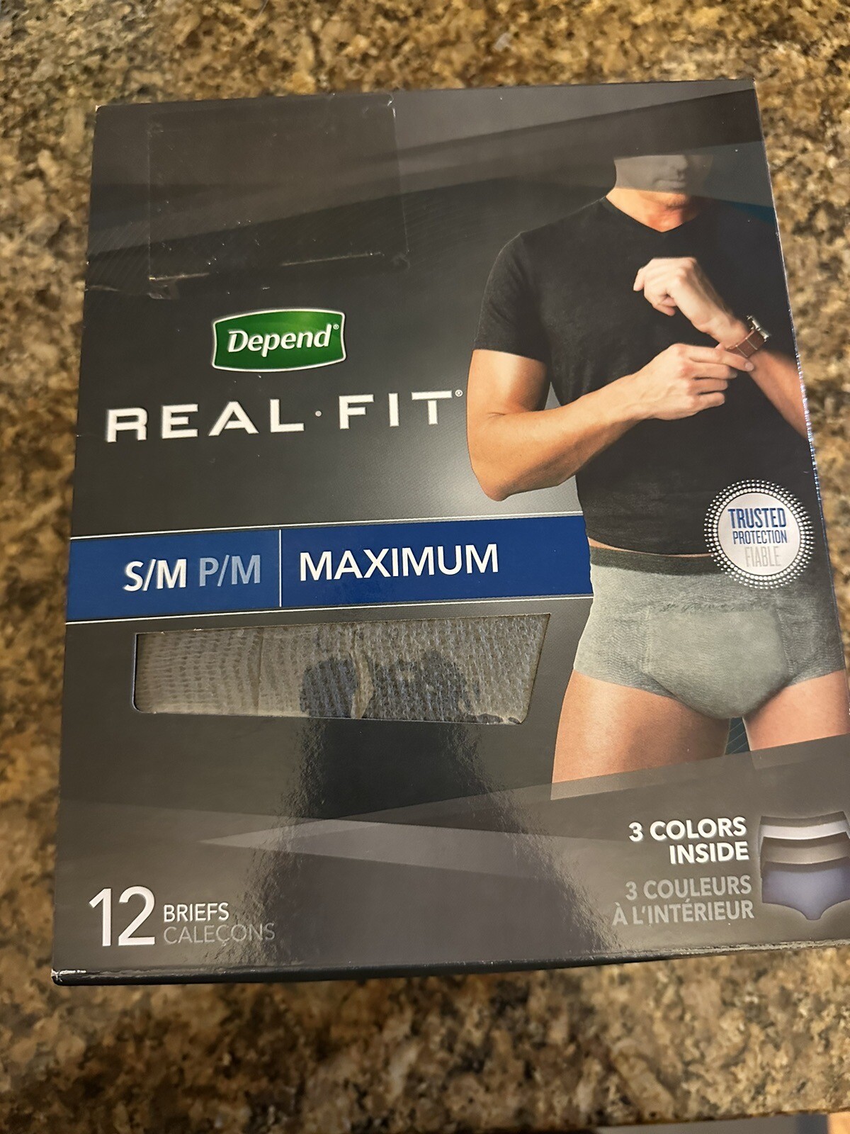 Men Depend Real Fit Underwear Maximum S/M 3 Colors 12 Count