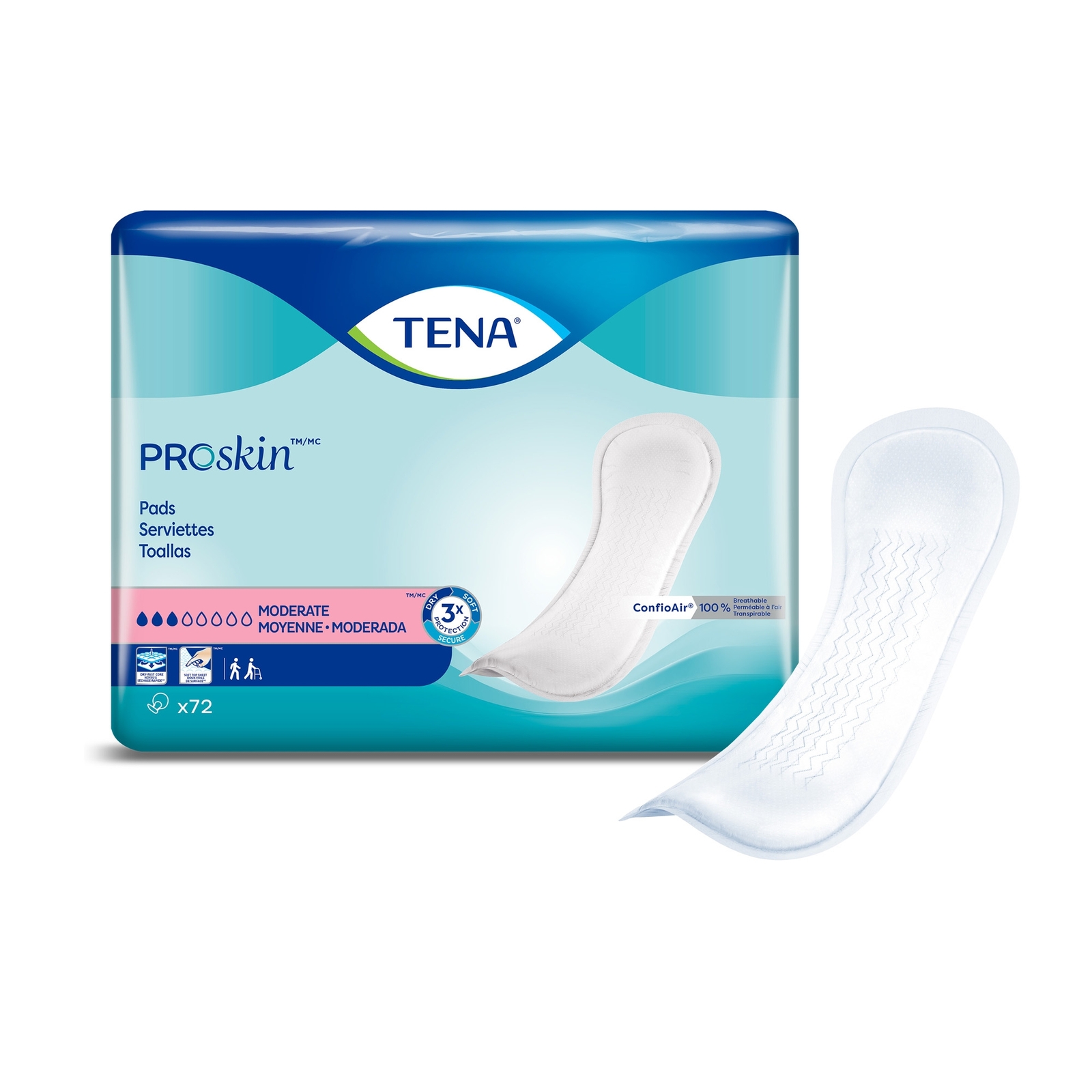 TENA Incontinent Pad 11″ L Regular Length Moderate 216 Ct