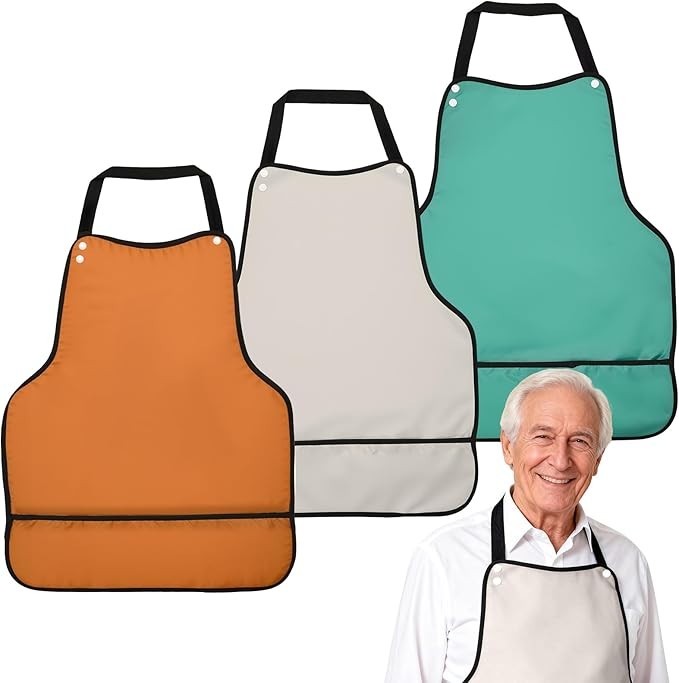 Adult Bibs, 3 Pcs Adjustable Adult Bibs for Men/Women/Elderly Seniors, Waterproo