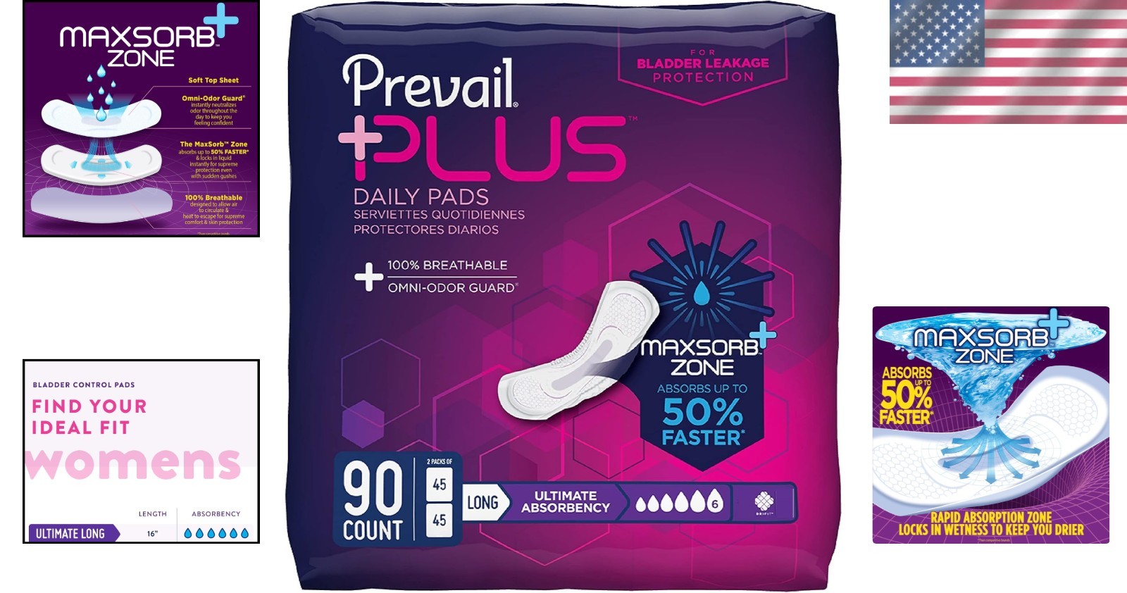 Plus Incontinence Pads | 16″ Ultimate Absorbency