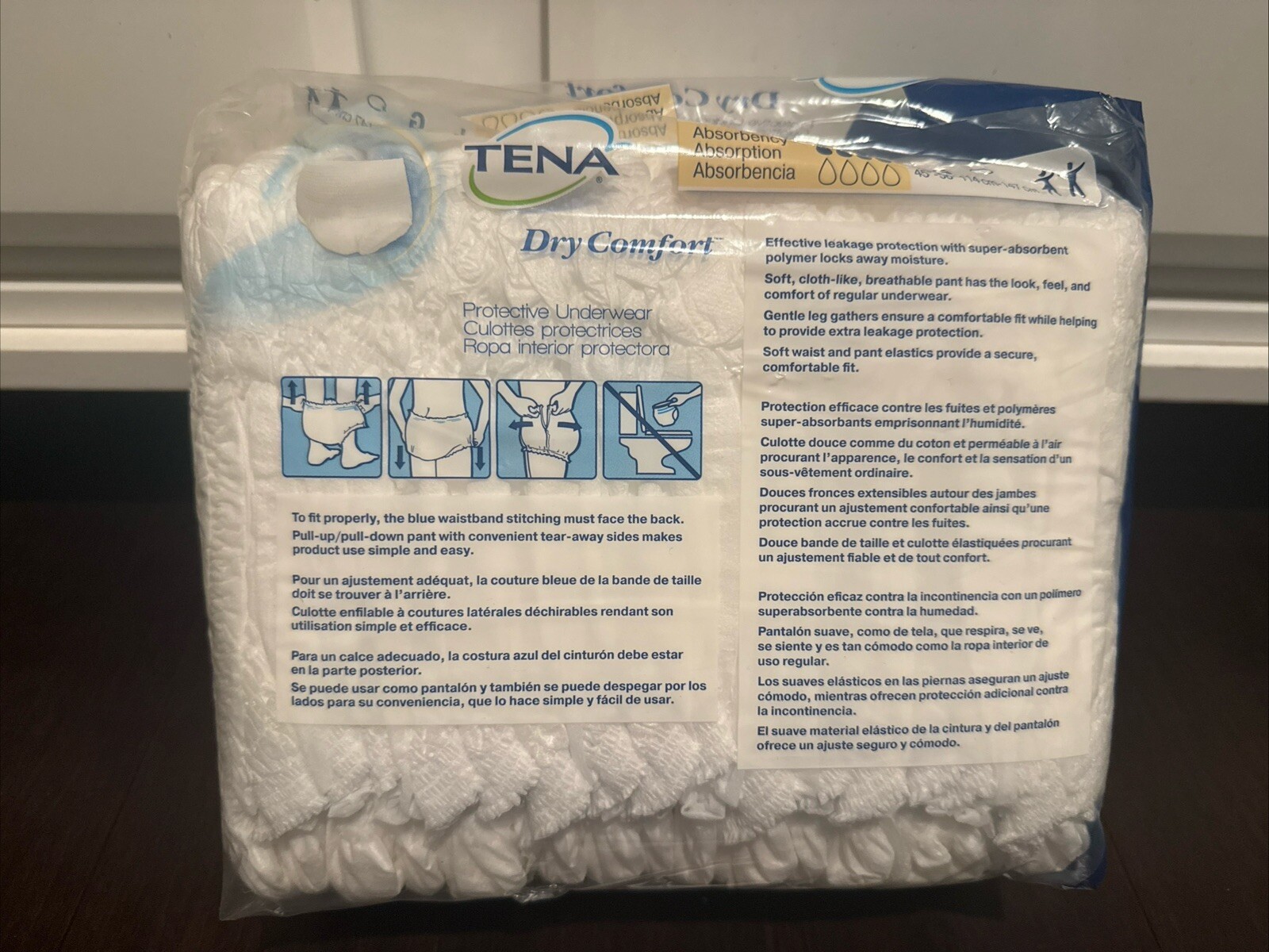 Tena Dry Comfort Adult Protective Underwear – White, Size: Large 45 to 58″ White