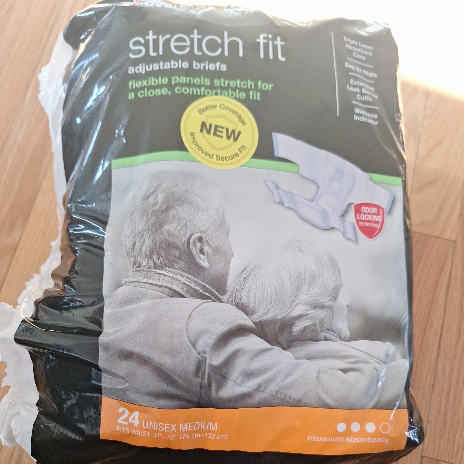 CVS Health Stretch Fit Adjustable Briefs Unisex Large/Extra Large see picture