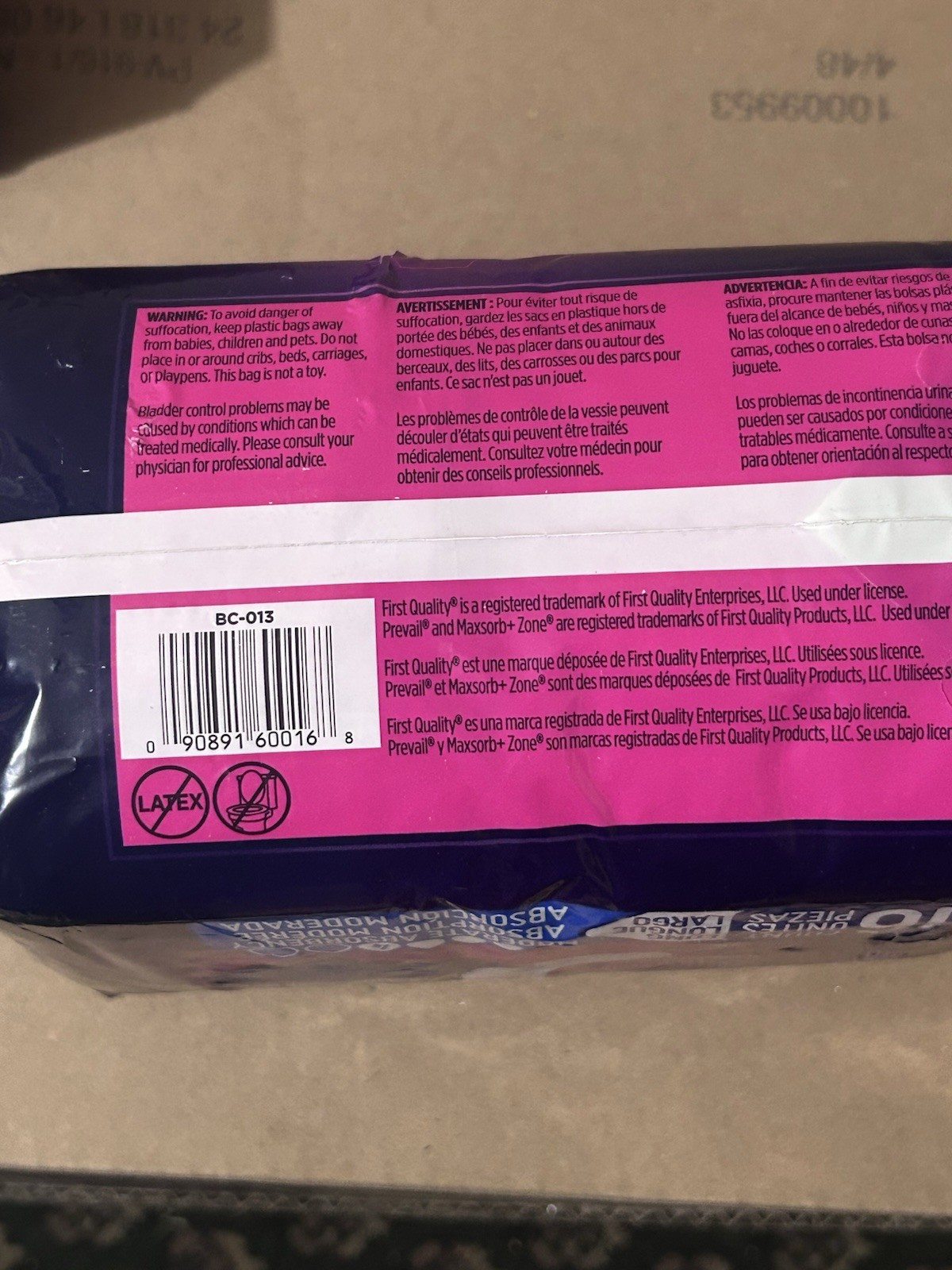 Prevail Daily Incontinent Pad Regular Length Maximum 144 Ct 9 pack