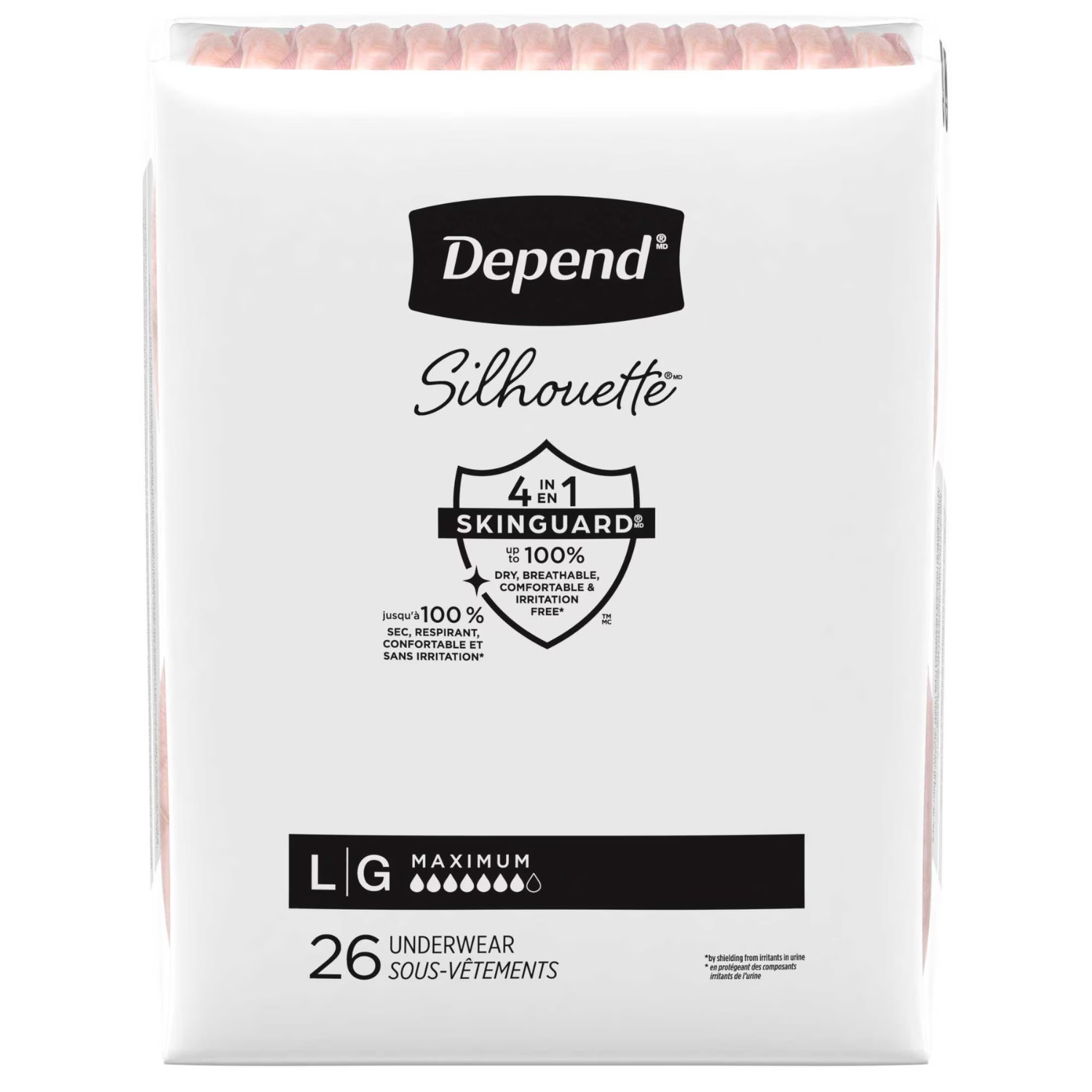 Depend Silhouette Women Incontinence Underwear L 52ct Postpartum Leak