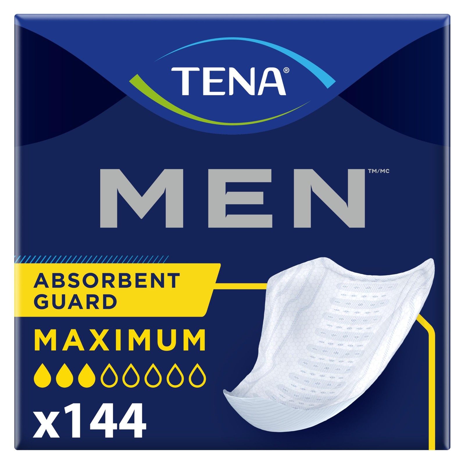 TENA Men Maximum Guards, Incontinence Pads for Men, Absorbency, White