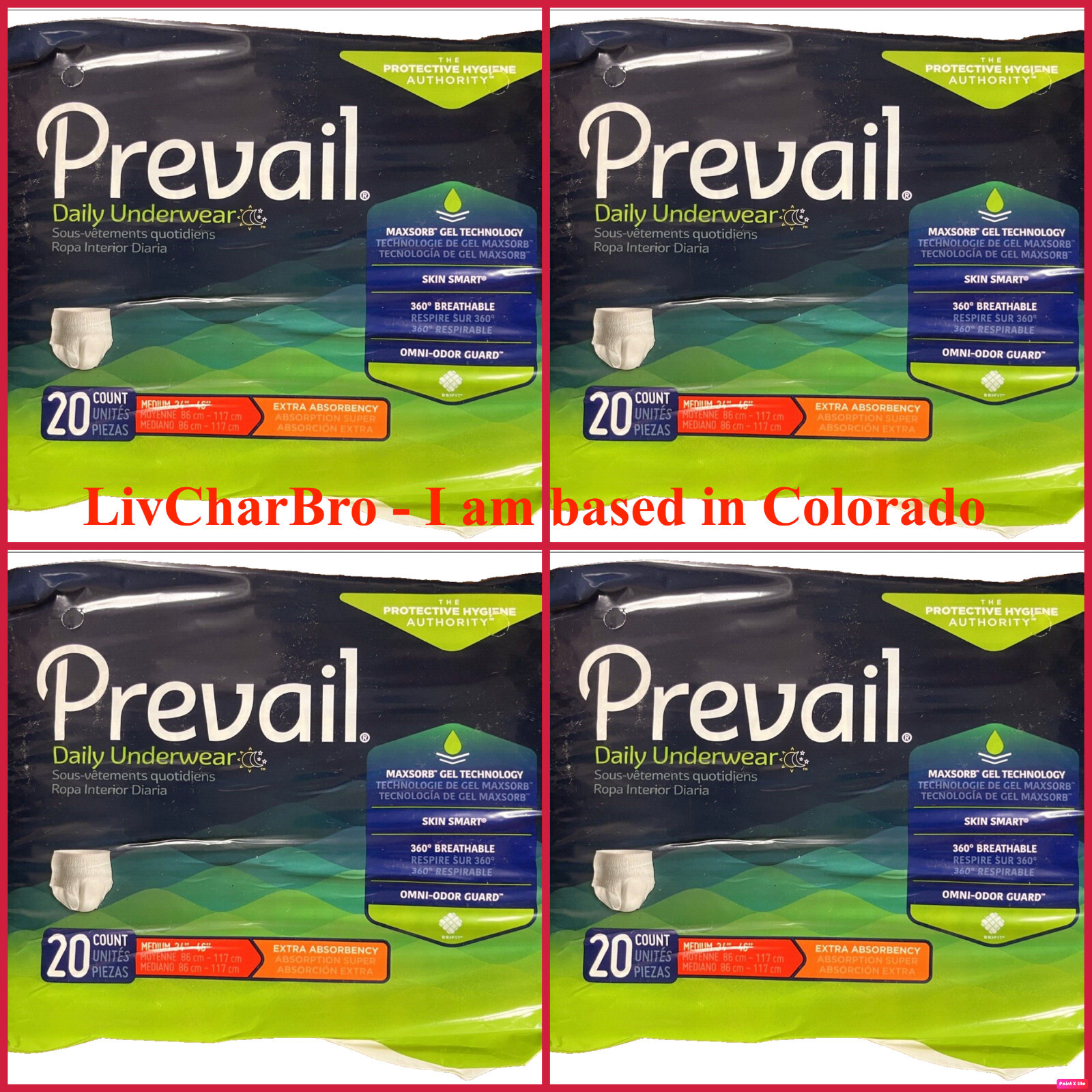 80 Pcs 4 Pk 20 Ct MEDIUM Prevail Adult Daily Underwear Pull Up Extra Absorbency