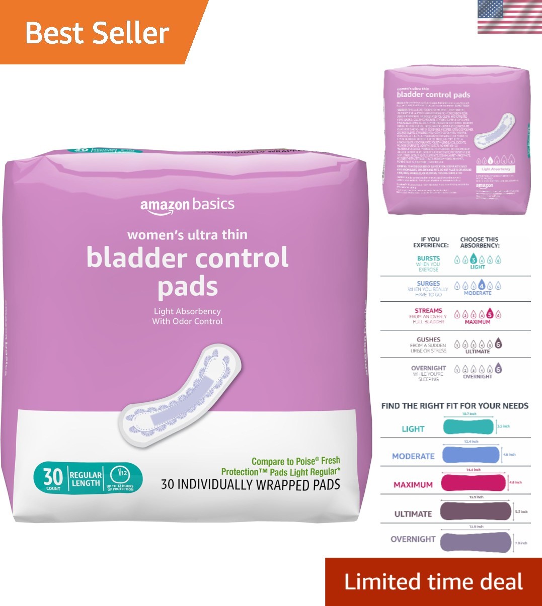 Comfortable Postpartum & Bladder Control Pads – 30 Count, Unscented & Breathable