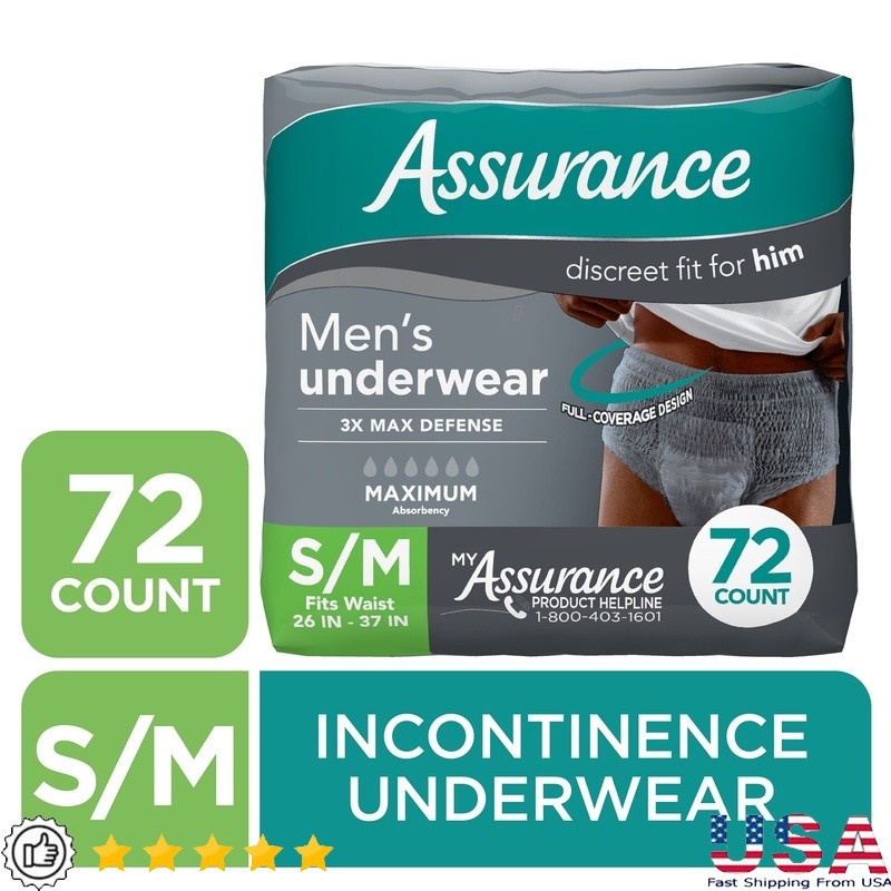Men’s Incontinence Underwear Maximum Absorbency Discreet Fit All-day Comfort New