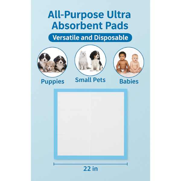 Disposable Crib Liners Baby Waterproof Changing Pads 22×22 Underpads for Babies