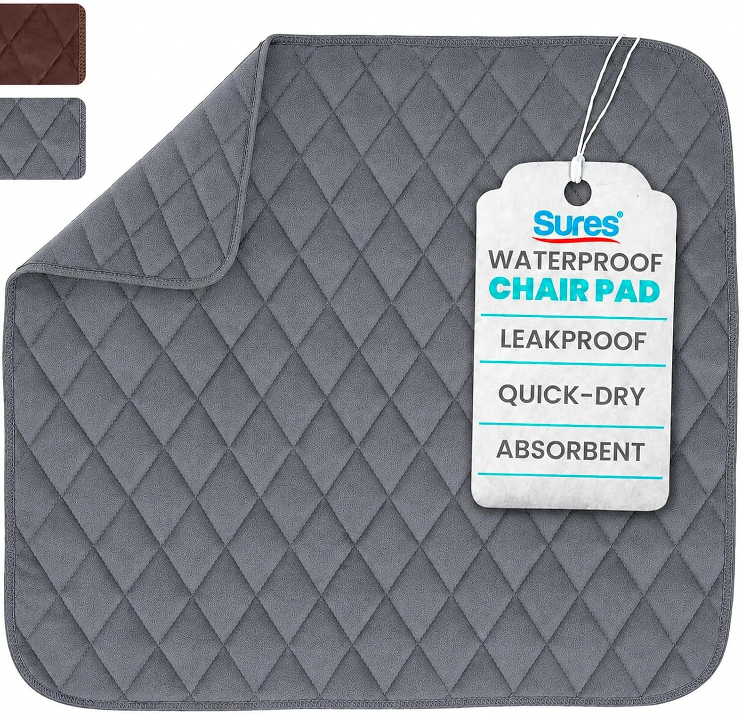 Sures Waterproof Chair Pads for Incontinence (22″ x 21″) – Washable, Waterproof